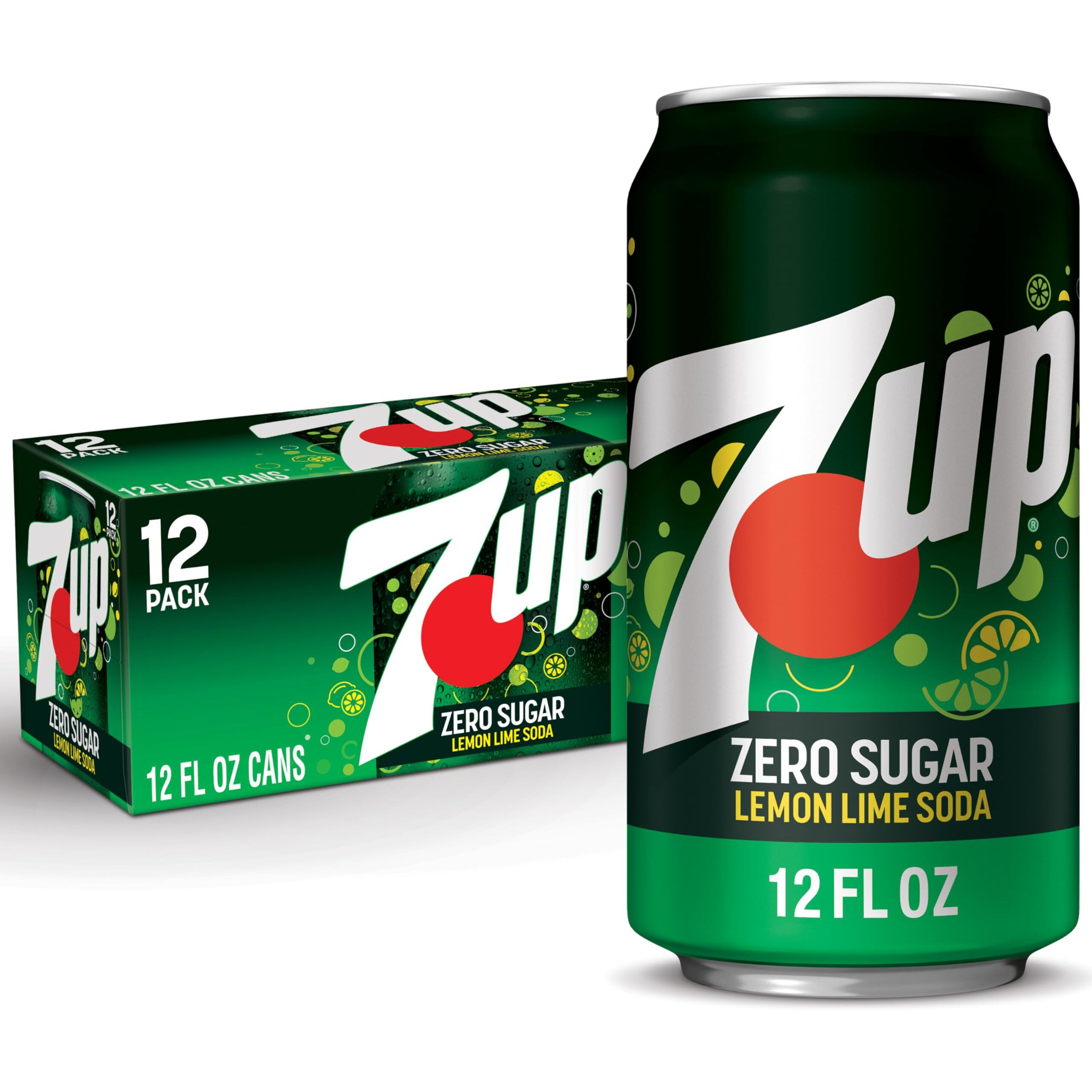 7Up Zero Sugar Lemon Lime Soda, 12 Fl Oz Cans (Pack Of 12)