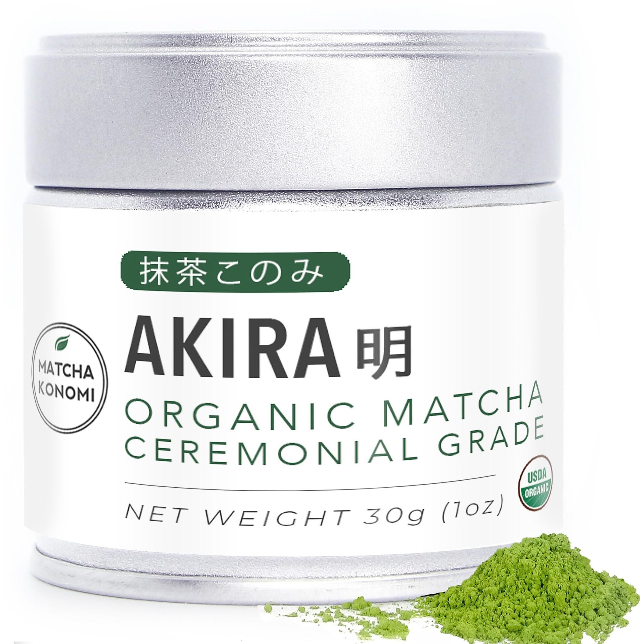 Akira Matcha 30G - Organic Premium Ceremonial Japanese Matcha Green Tea Powder - First Harvest - Zero Sugar - Usda And Jas Certified