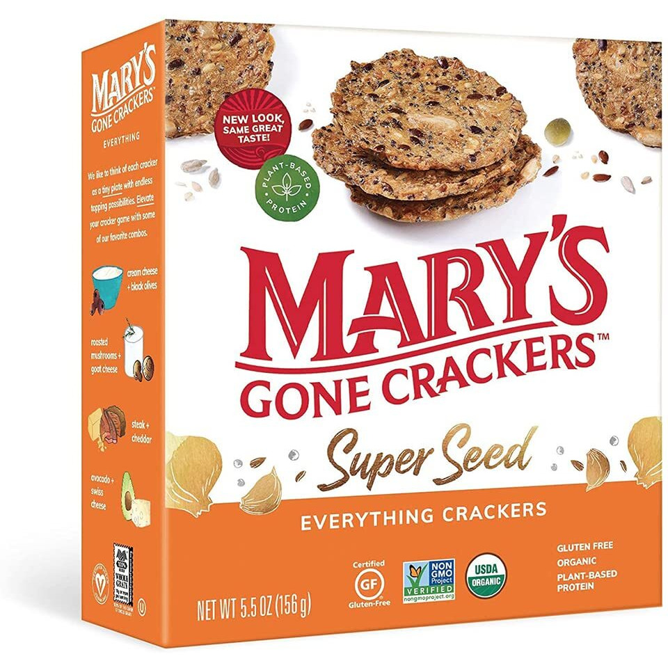 Mary's Gone Crackers Super Seed Crackers, Everything, 5.5 Ounce (Pack Of 1), Organic Plant Based Protein, Gluten Free