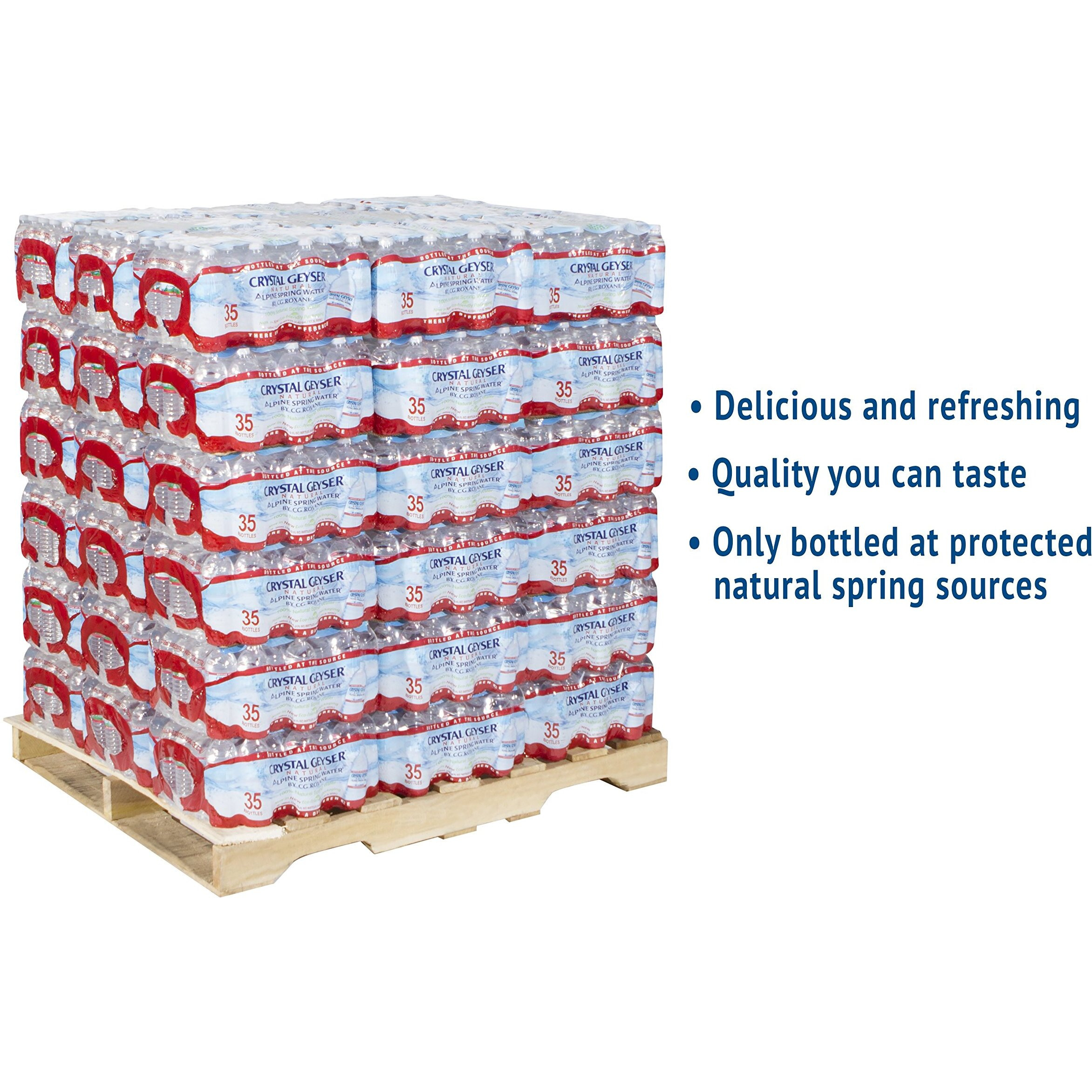 Crystal Geyser Cgw35001Pl Alpine Spring Water, 16.9 Oz. Bottles, Bottled At The Source (Pack Of 1890)