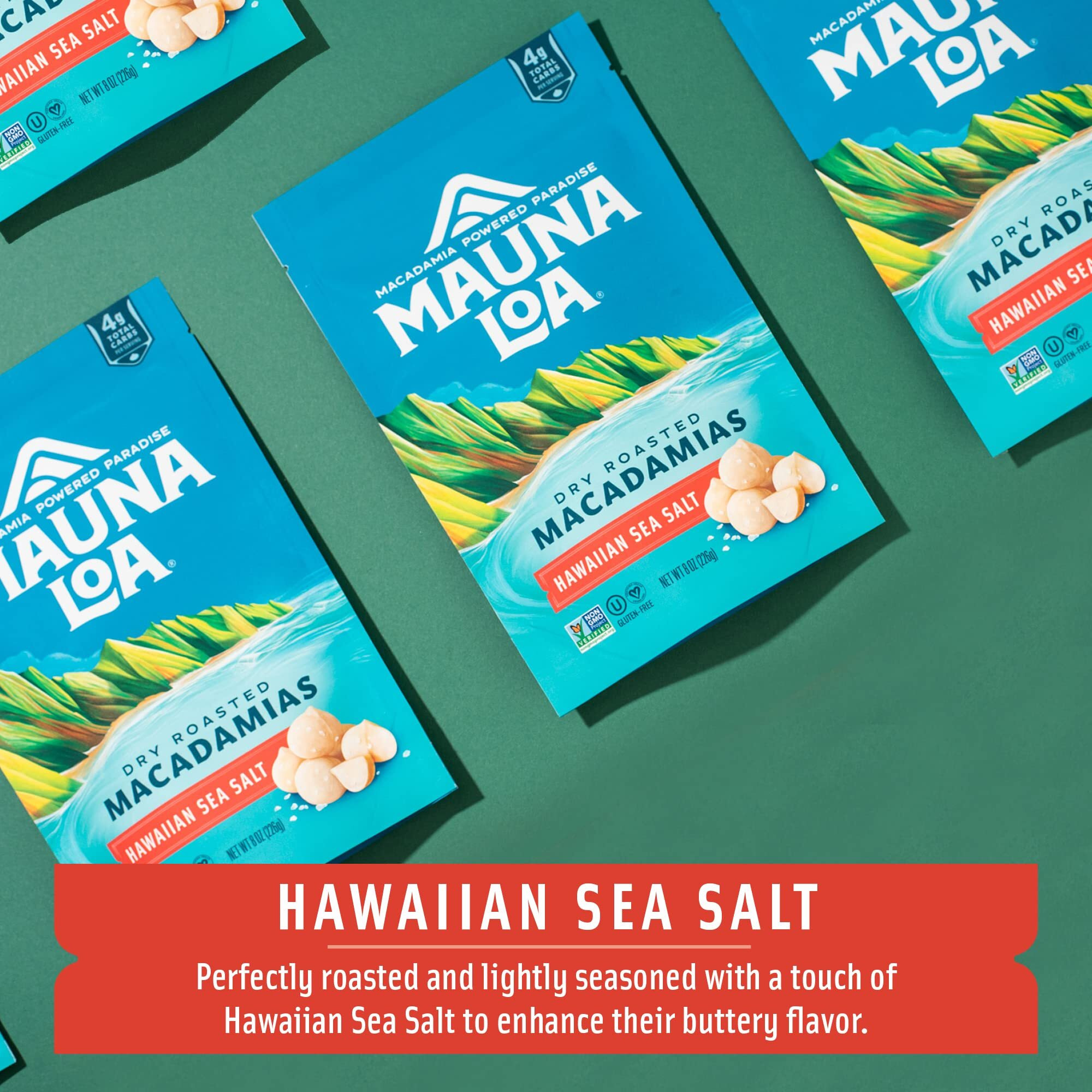 Mauna Loa Premium Hawaiian Roasted Macadamia Nuts, Sea Salt Flavor, 8 Ounce