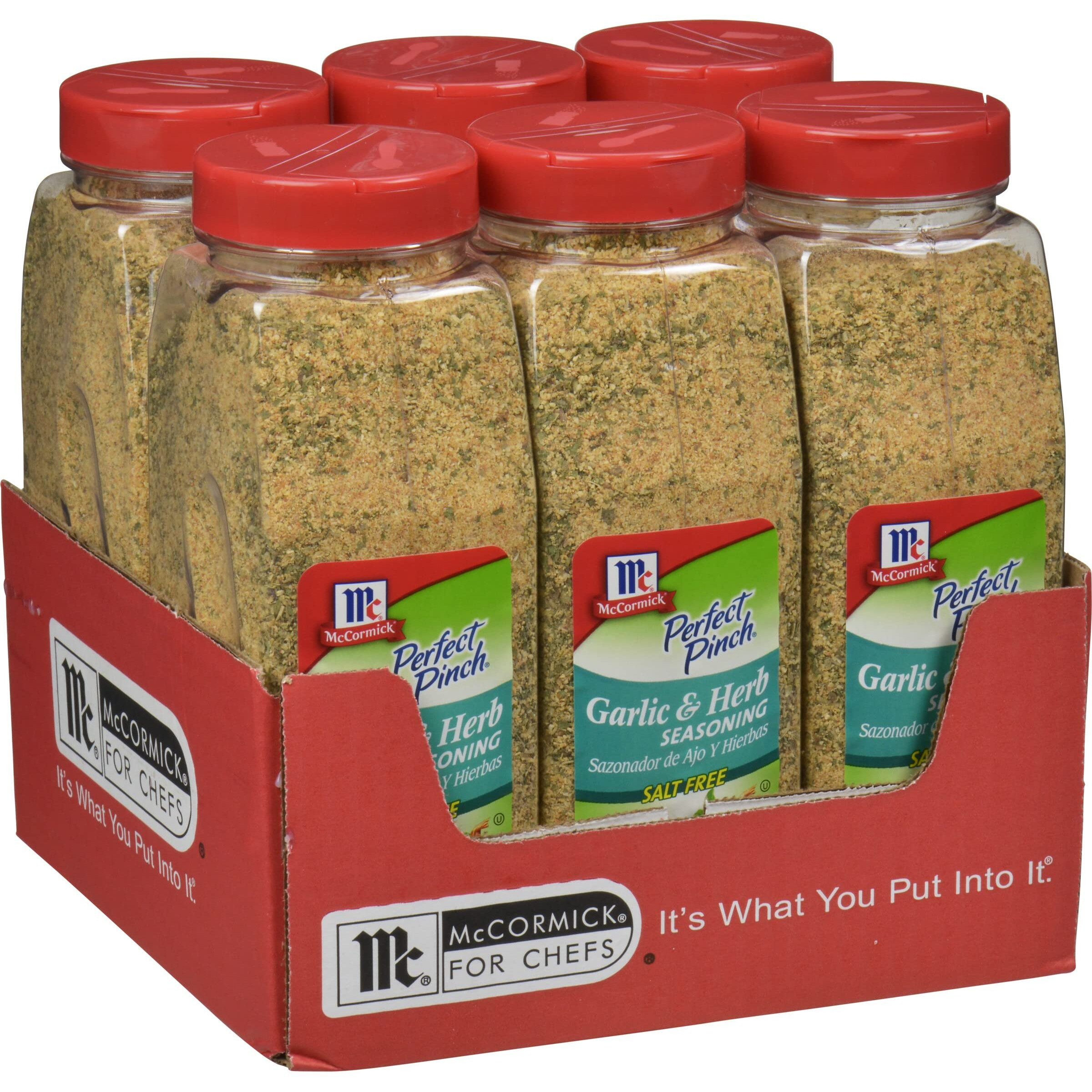 Mccormick Perfect Pinch Garlic & Herb Salt Free Seasoning, 19 Oz (Pack Of 6) - Six 19 Ounce Containers Of Garlic Herb Seasoning To Add Zesty Flavor To Chicken, Pasta, Salads And More