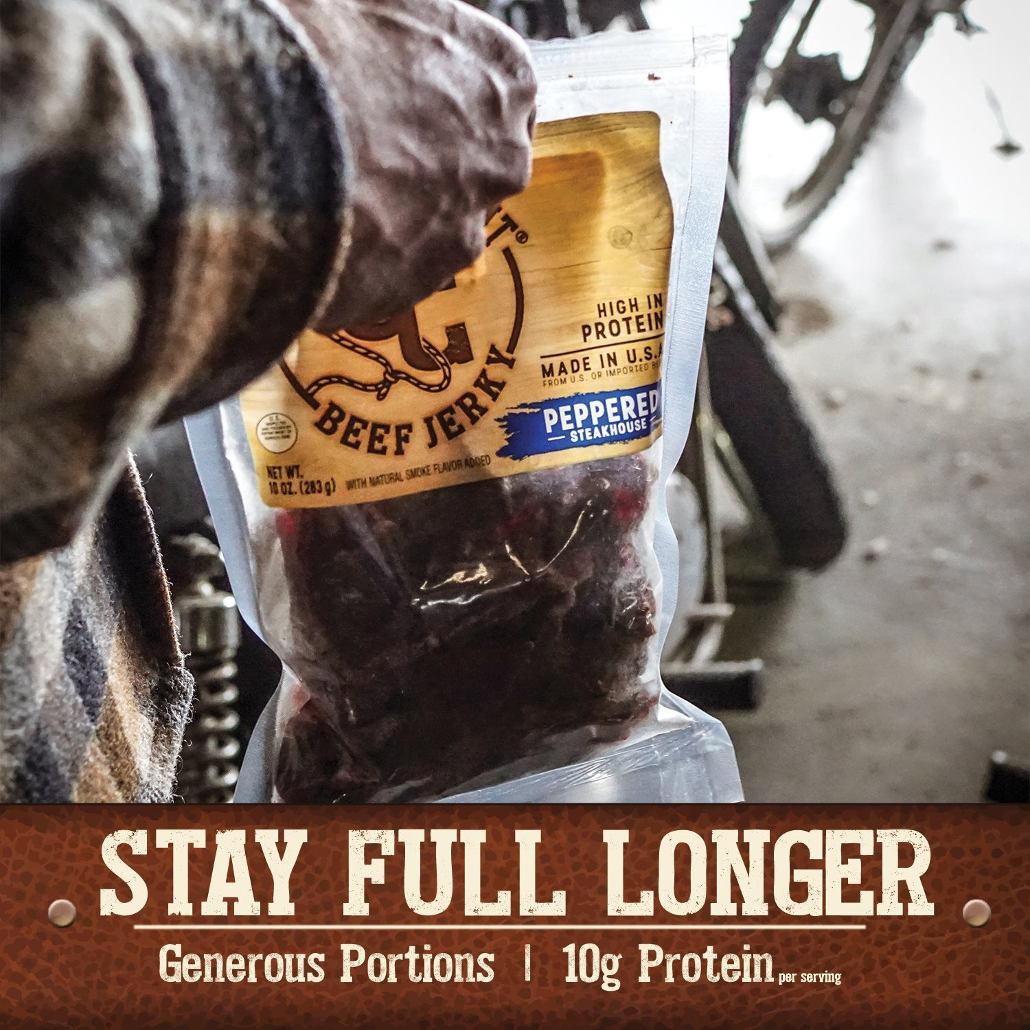 Cattleman's Cut Peppered Steakhouse Beef Jerky, 10 Ounce