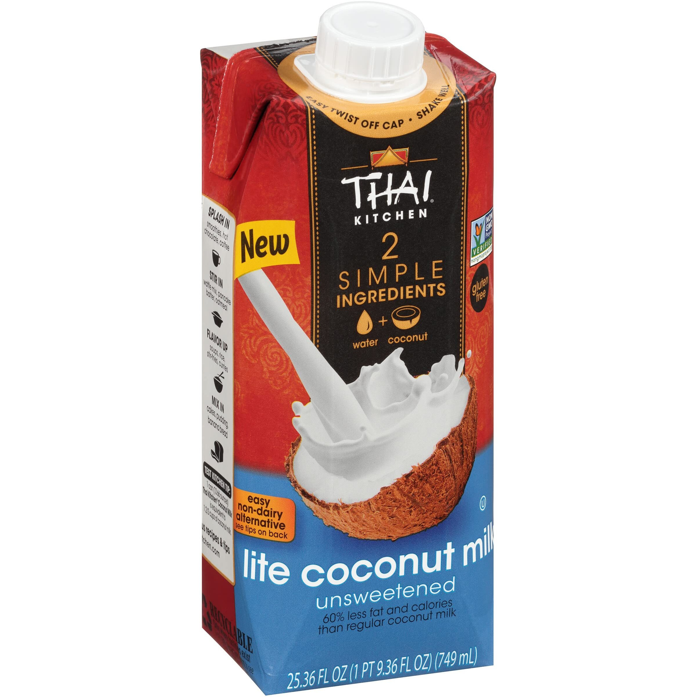 Thai Kitchen Unsweetened Lite Coconut Milk, 25.36 Fl Oz (Pack Of 6)