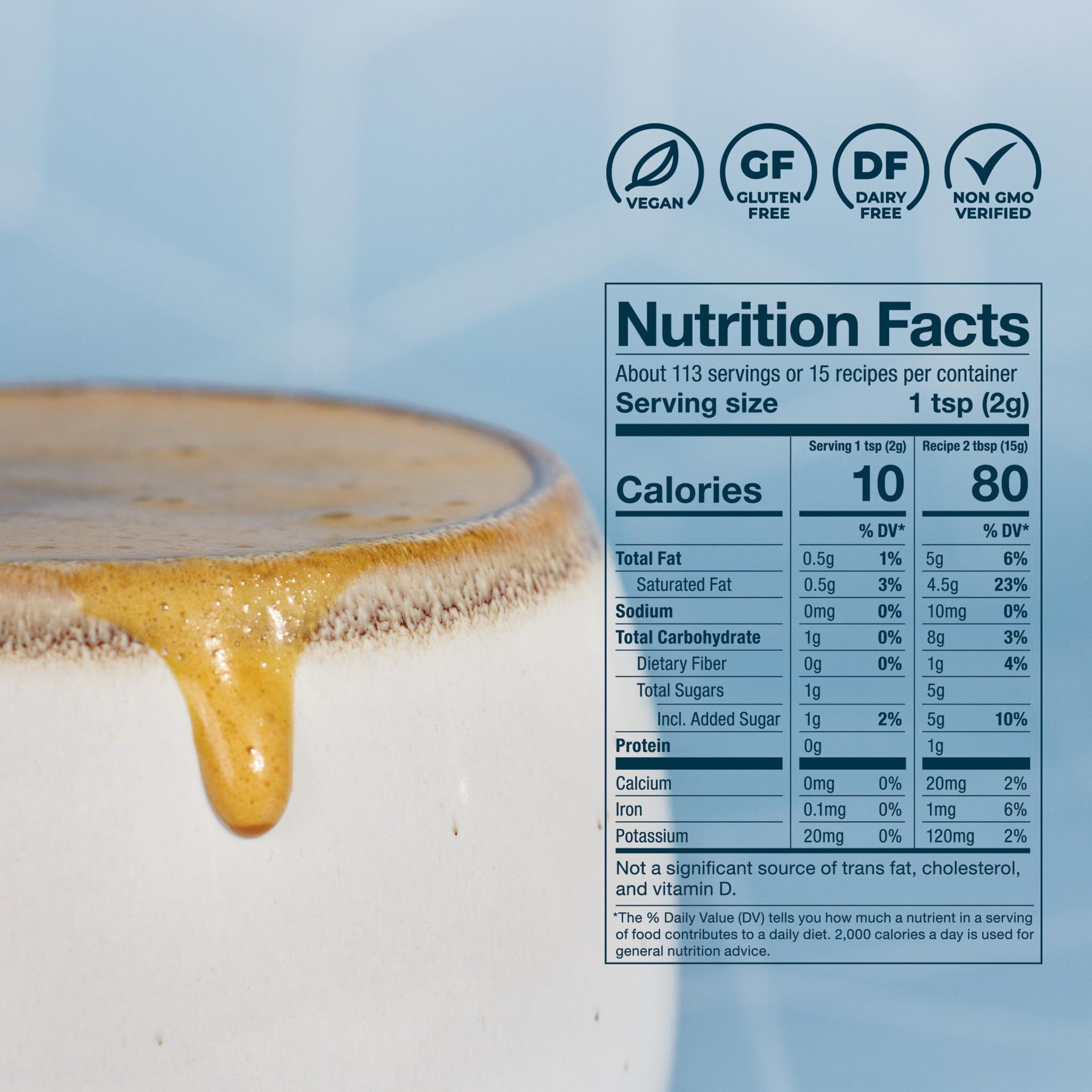 Laird Superfood Non-Dairy Coffee Creamer Mocha, Shelf-Stable Superfood Non-Dairy Powder Creamer, Gluten Free, Non-Gmo, Vegan, 16 Oz. Bag, Pack Of 1