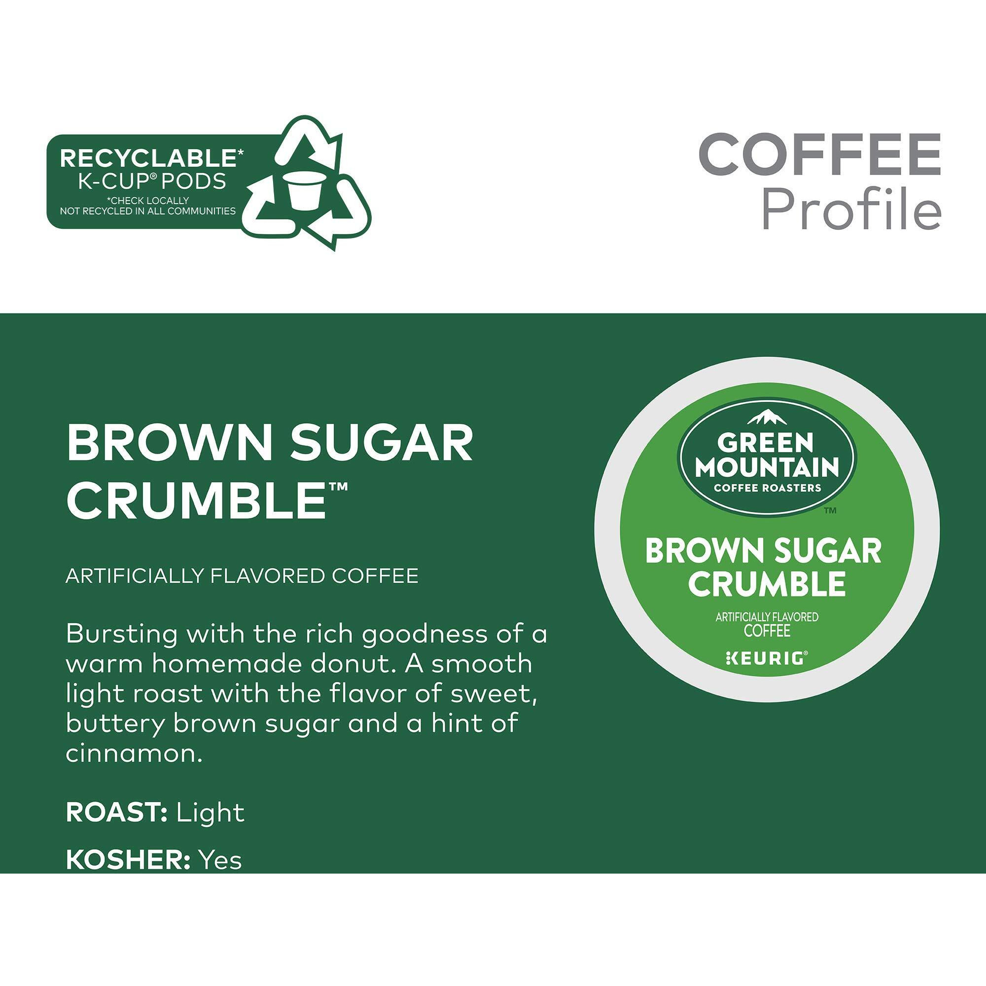 Green Mountain Coffee Roasters Brown Sugar Crumble Coffee, Keurig Single Serve K-Cup Pods, 96 Count (4 Packs Of 24)