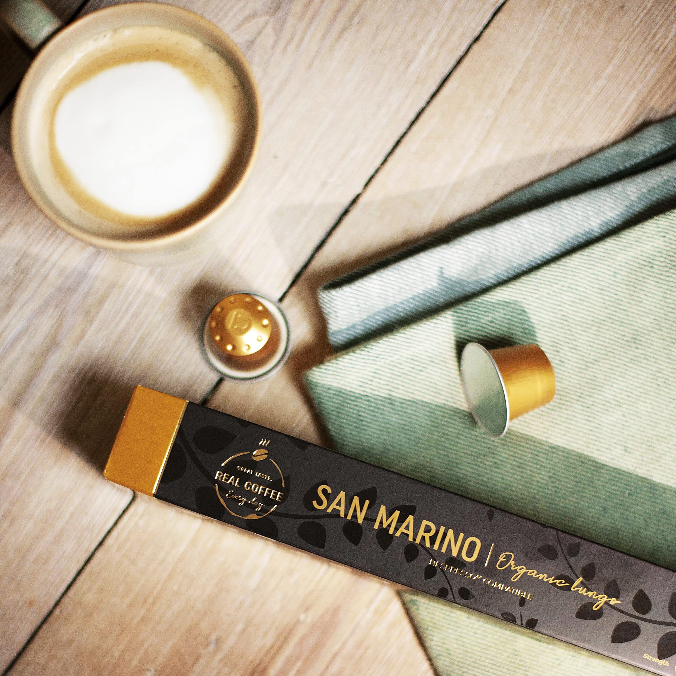 Lungo Variety Pack For Nespresso | 100 Test Winning Aluminum Capsules | 2 Smooth Italian Flavors San Marino And Colombia | 100% Nespresso Compatible Pods