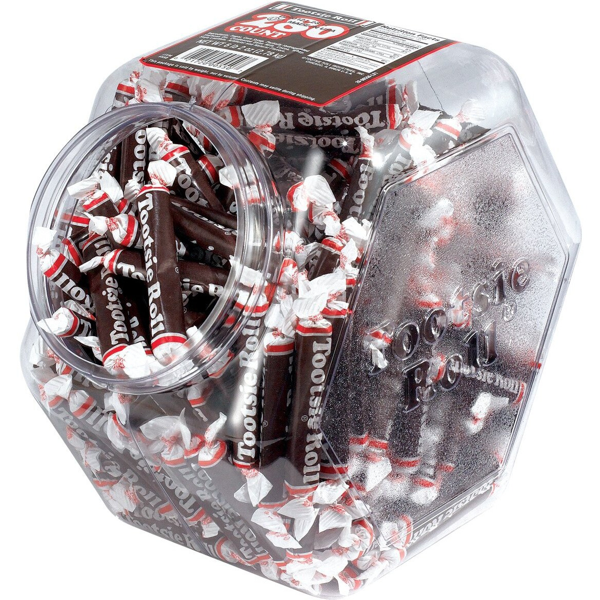 Tootsie Roll 280-Count Tub - Resealable Plastic Jar Of Individually Wrapped Treat Size Tootsie Rolls - 98 Ounce, Chocolate