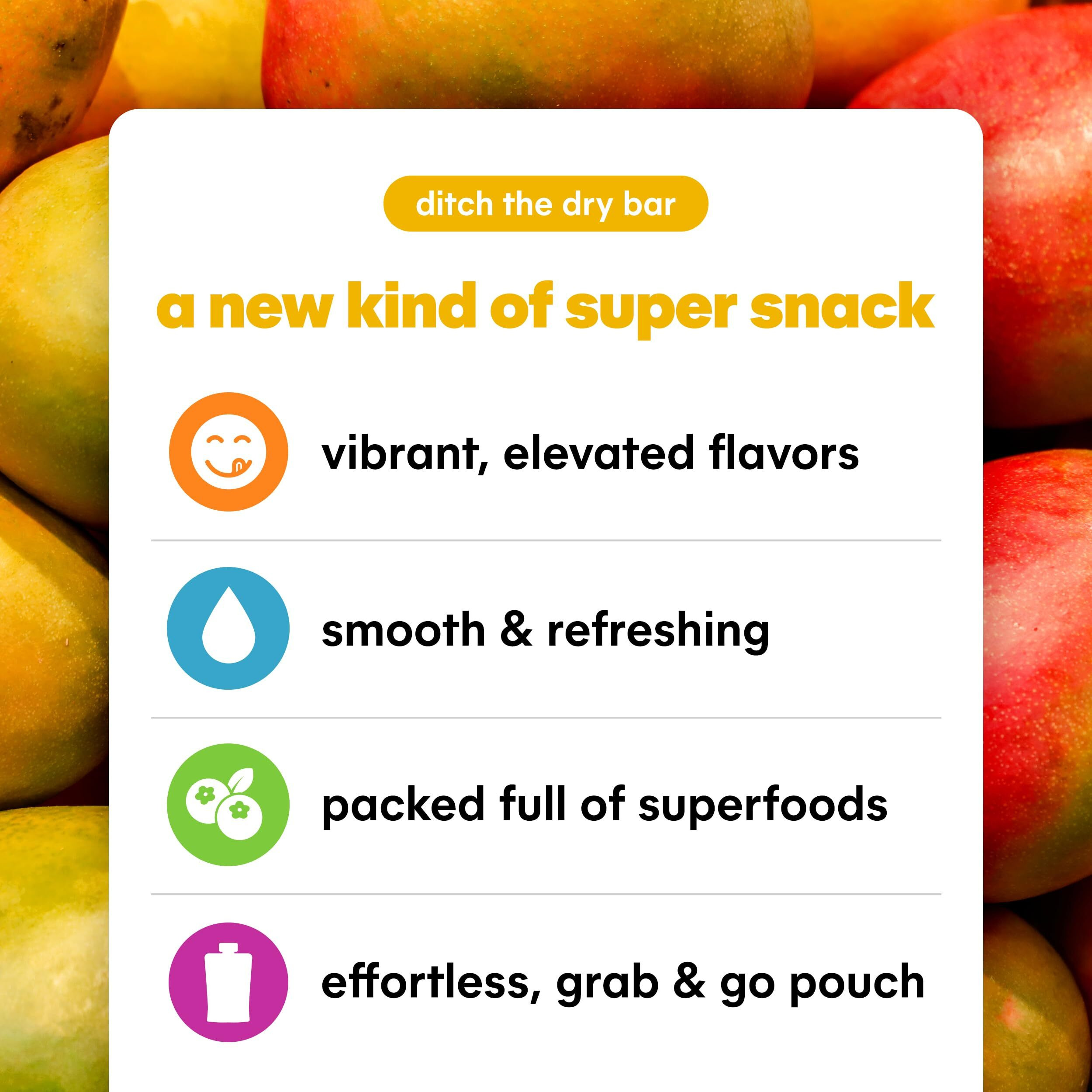 Noka Superfood Fruit Smoothie Pouches, Mango Coconut, Healthy Snacks With Flax Seed, Plant Protein And Prebiotic Fiber, Vegan And Gluten Free Snacks, Organic Squeeze Pouch, 4.22 Oz, 12 Count
