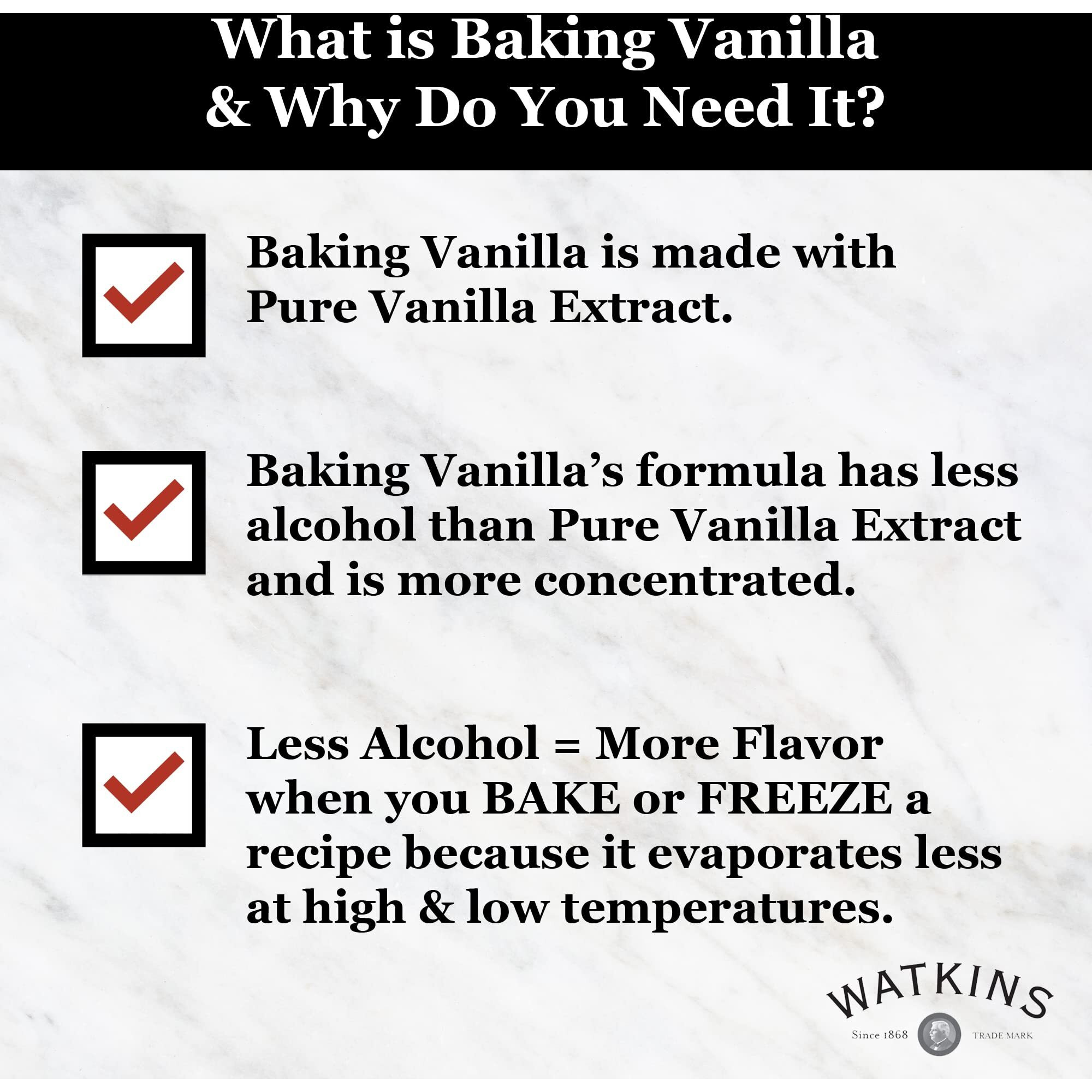 Watkins All Natural Original Gourmet Baking Vanilla, With Pure Vanilla Extract, 1 Gallon (128 Fl. Oz. / 3.78L) Bottle, 1-Pack