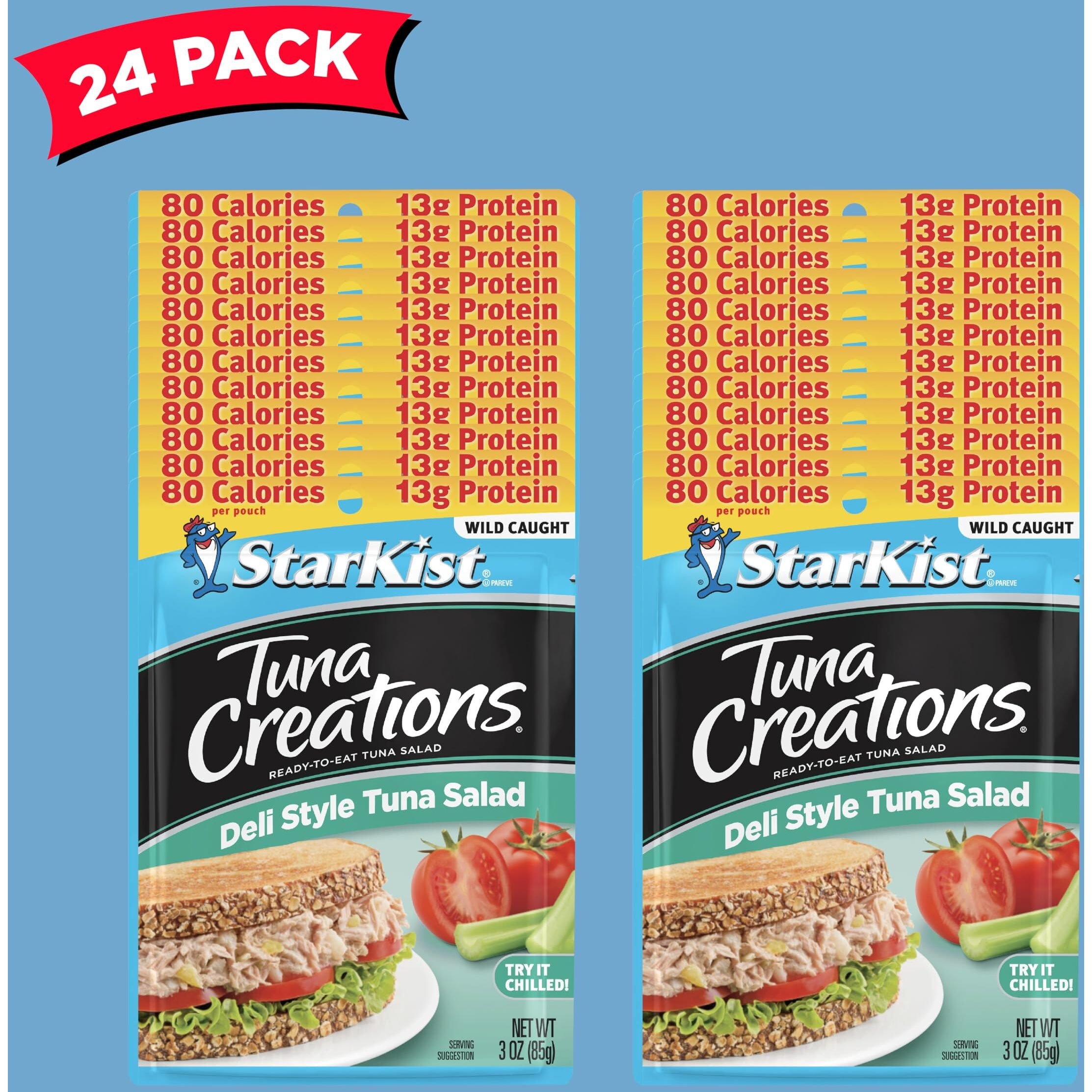 Starkist Tuna Creations Ready To Eat Meals Tuna Salad, 3 Oz Pouch (24 Pack) Deli Style Tuna Salad