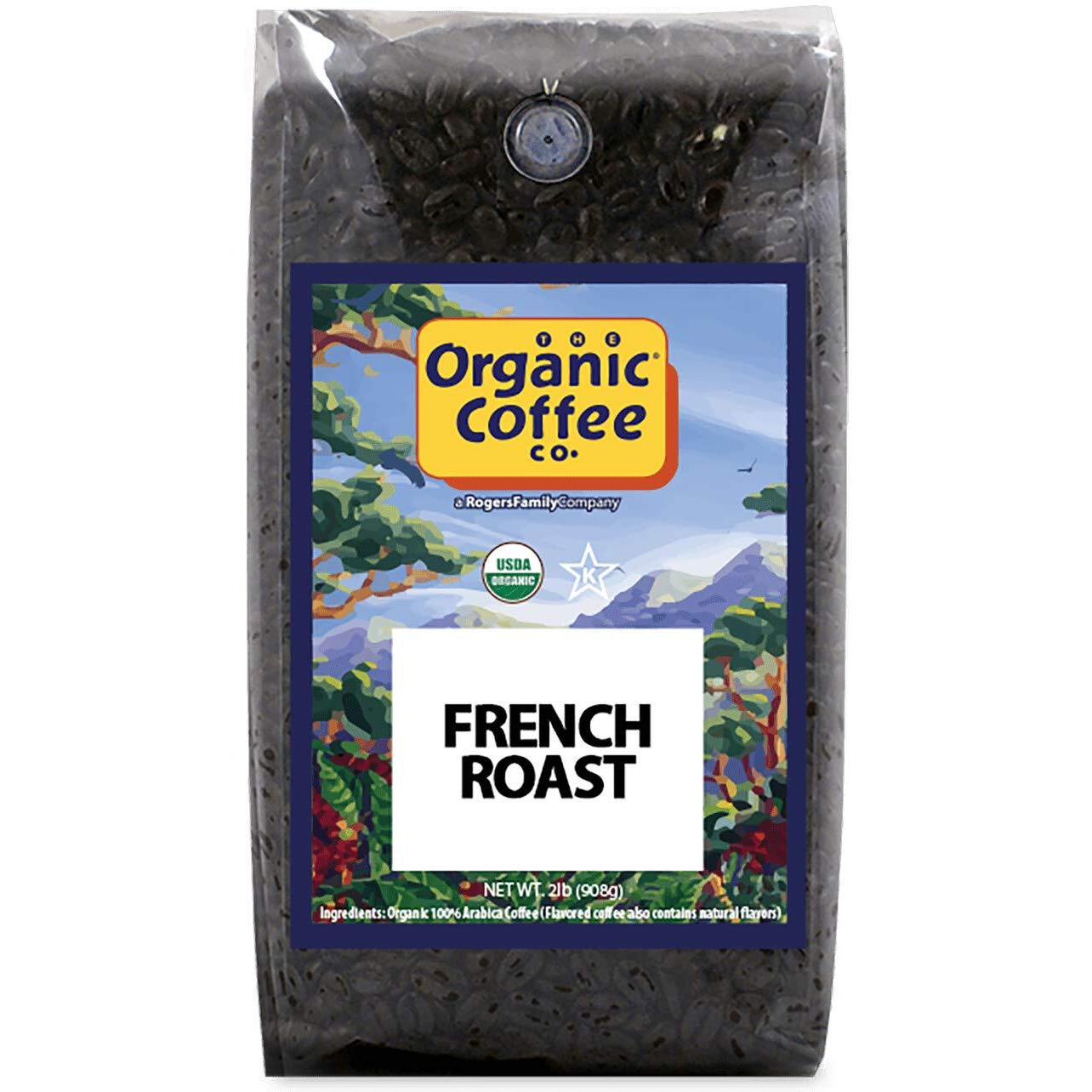 The Organic Coffee Co. Whole Bean Coffee - French Roast (2Lb Bag), Dark Roast, Usda Organic