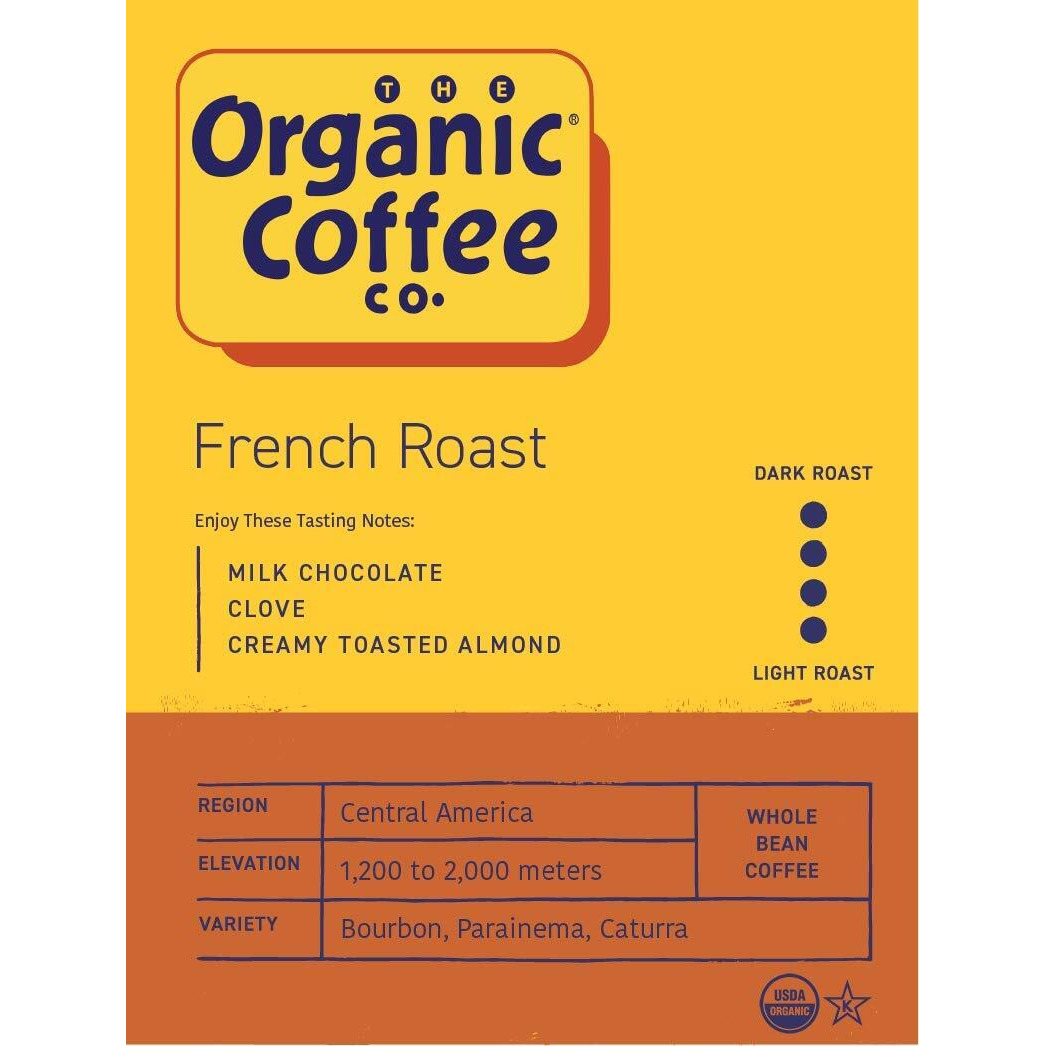 The Organic Coffee Co. Whole Bean Coffee - French Roast (2Lb Bag), Dark Roast, Usda Organic
