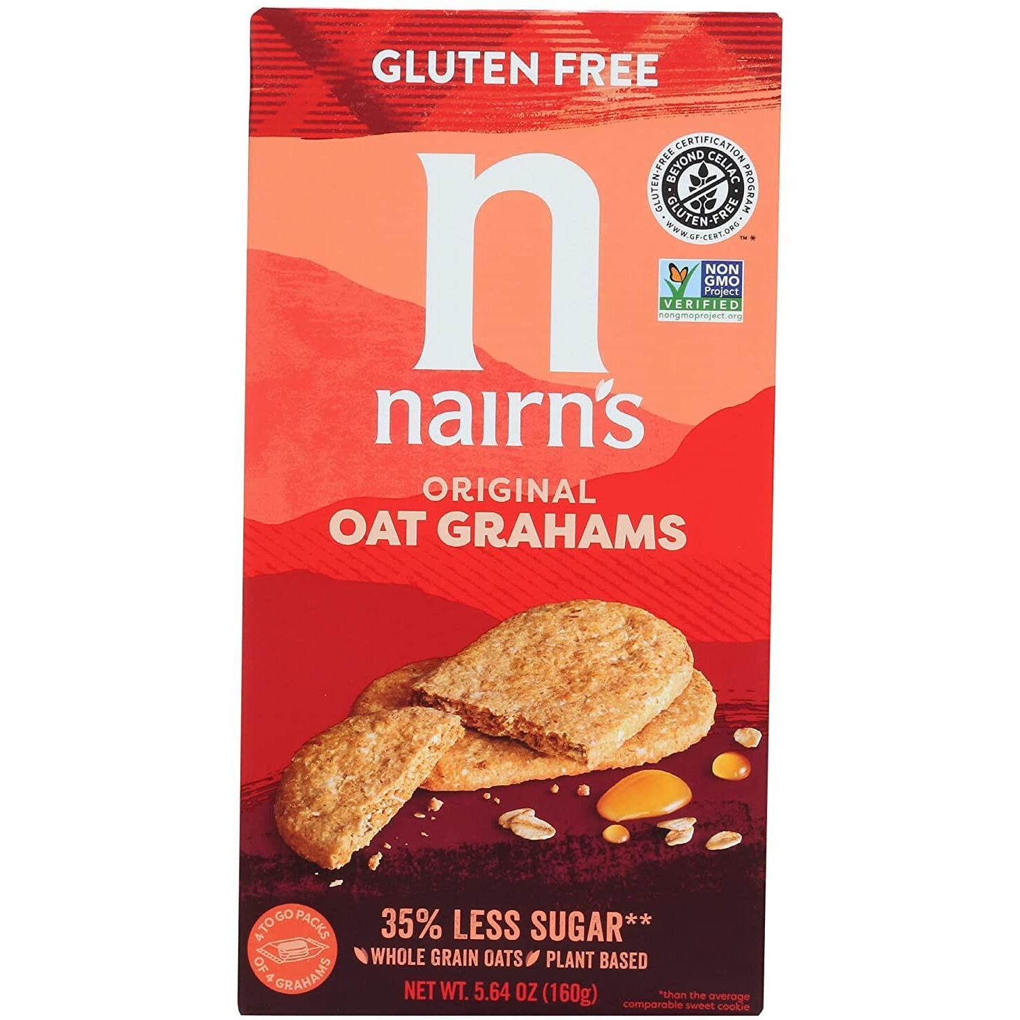 Nairn's Gluten-Free Original Oat Grahams - Healthy, Tasty And Safe For Celiacs. Perfect On-The Go Snack. High Fiber, No Artificial Colors, Flavors, Or Preservatives, 5.64Oz, Pack Of 6