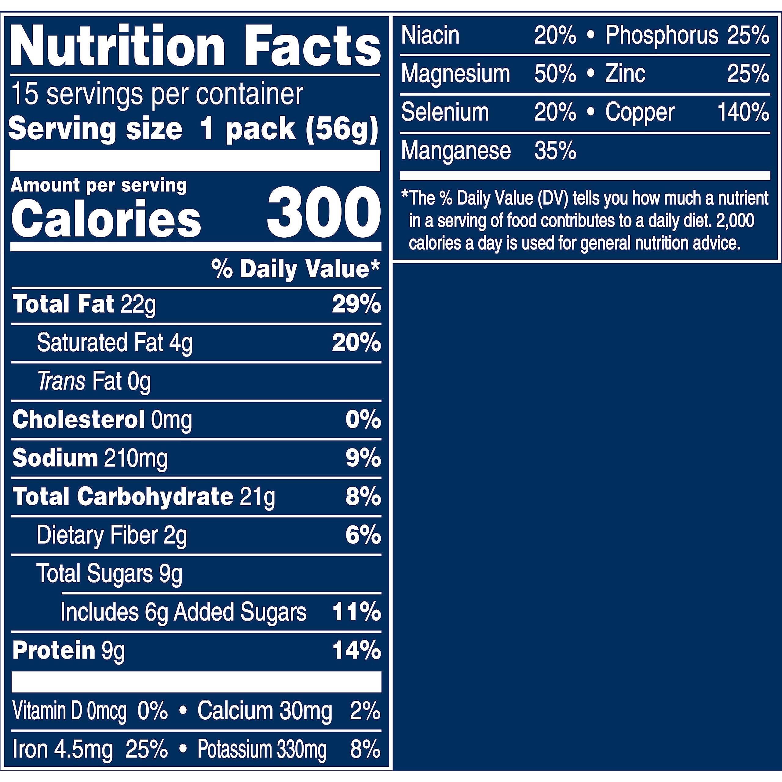 Planters Cashews Super Tube Nuts, Honey Roasted, 15-Count, 2 Ounce