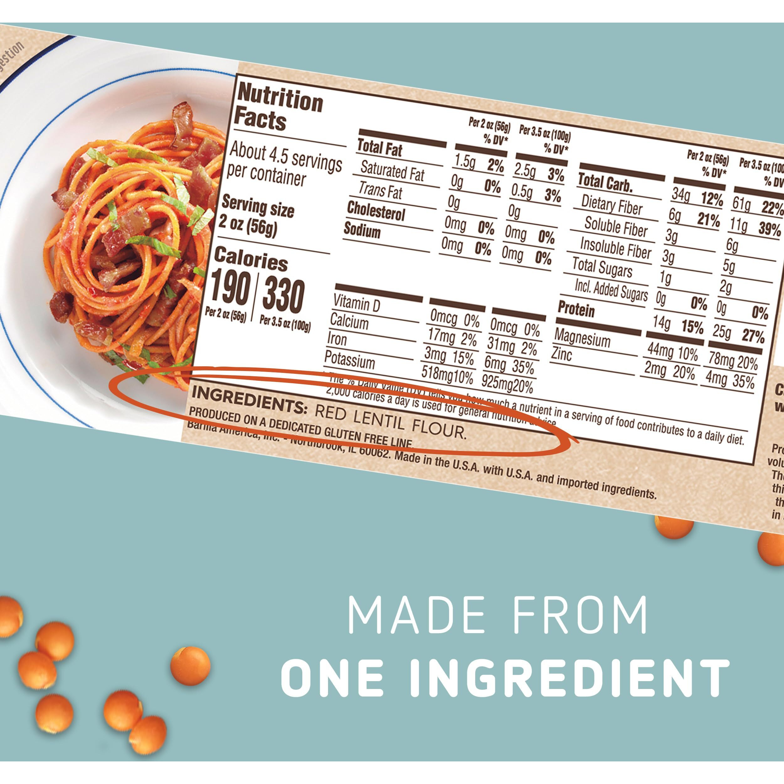Barilla Red Lentil Spaghetti & Penne Pasta Variety Pack, 8.8 Oz (Pack Of 6) - Vegan, Gluten Free, Non Gmo & Kosher -Made With Plant Based Protein