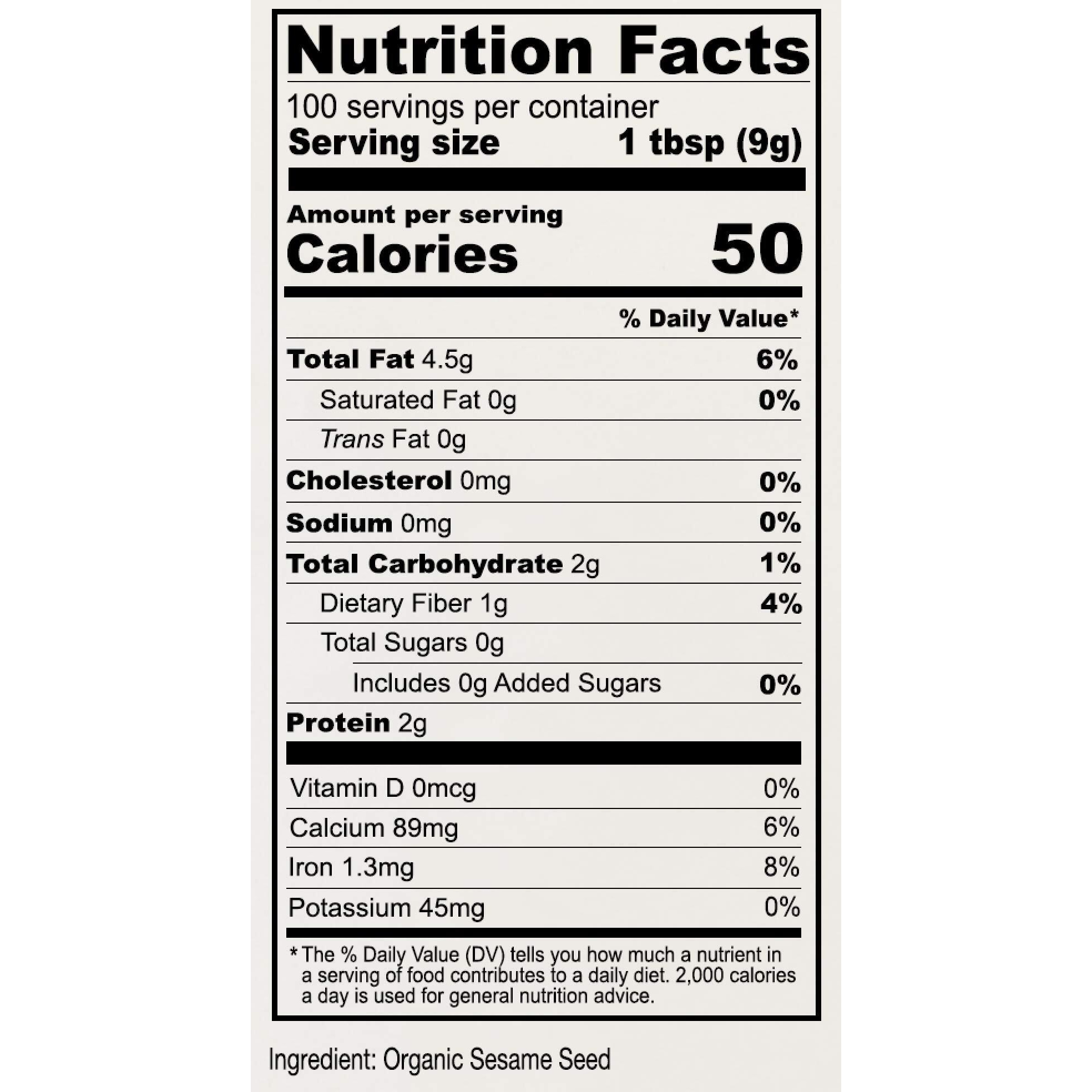 Anthony's Organic Hulled Sesame Seeds, 2 Lb, White, Raw, Gluten Free, Non Gmo, Keto Friendly