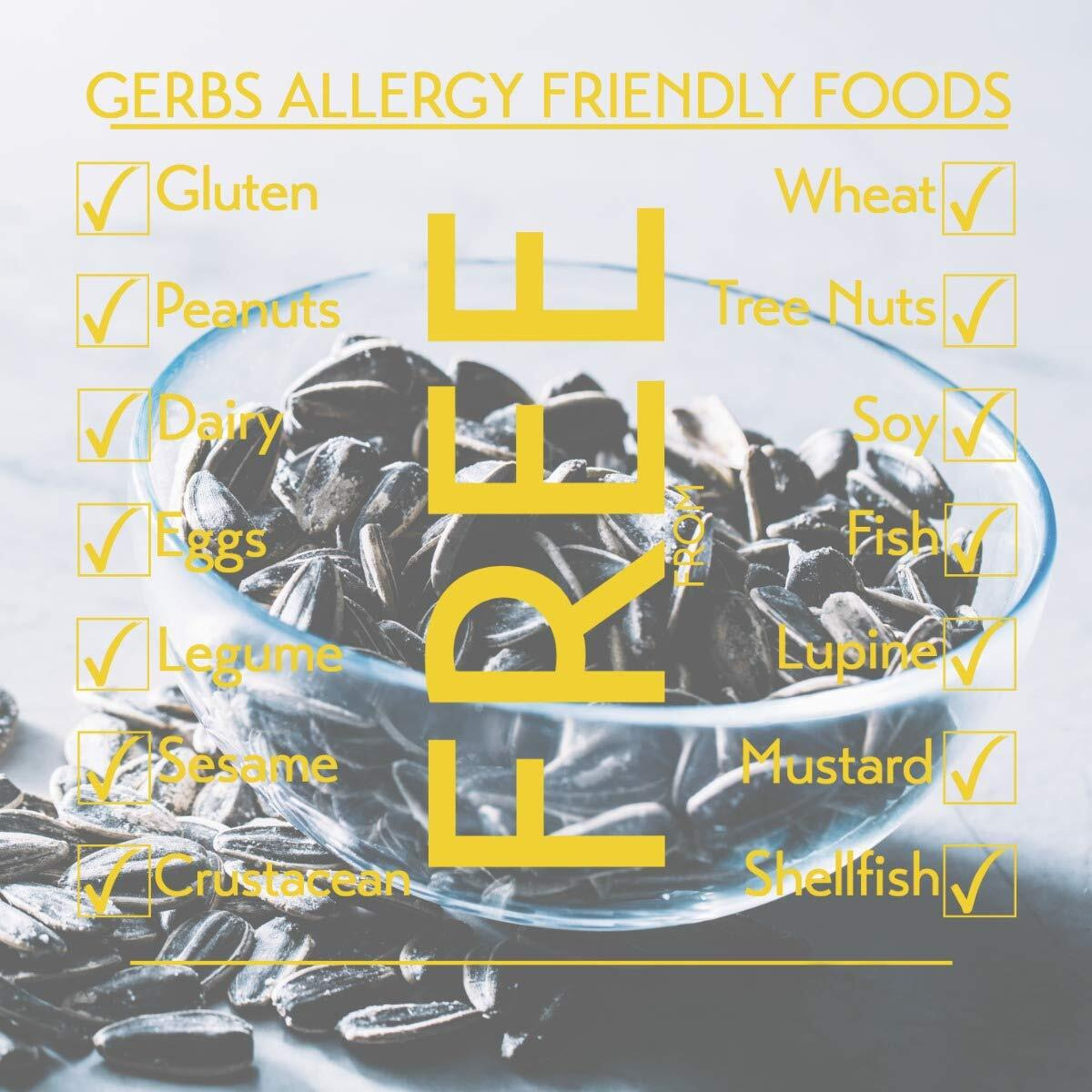Dry Roasted & Unsalted Whole Sunflower Seeds By Gerbs - 2Lb. Deal. Non Gmo - Certified Top 10 Allergen Free - Country Of Origin Usa