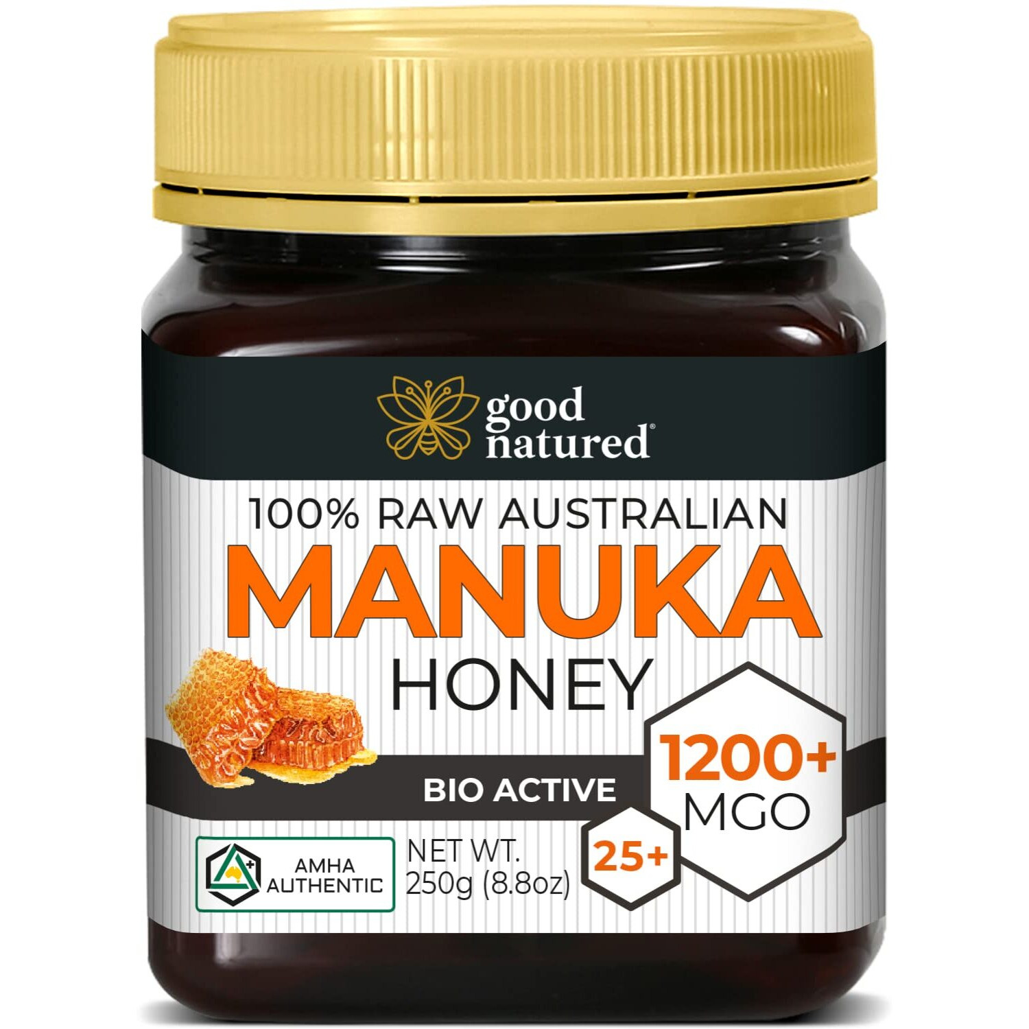 Raw Manuka Honey Mgo 1200+ - Highest-Strength Honey Manuka - Pure Manuka Honey - 250G - 8.8 Oz - Good Natured