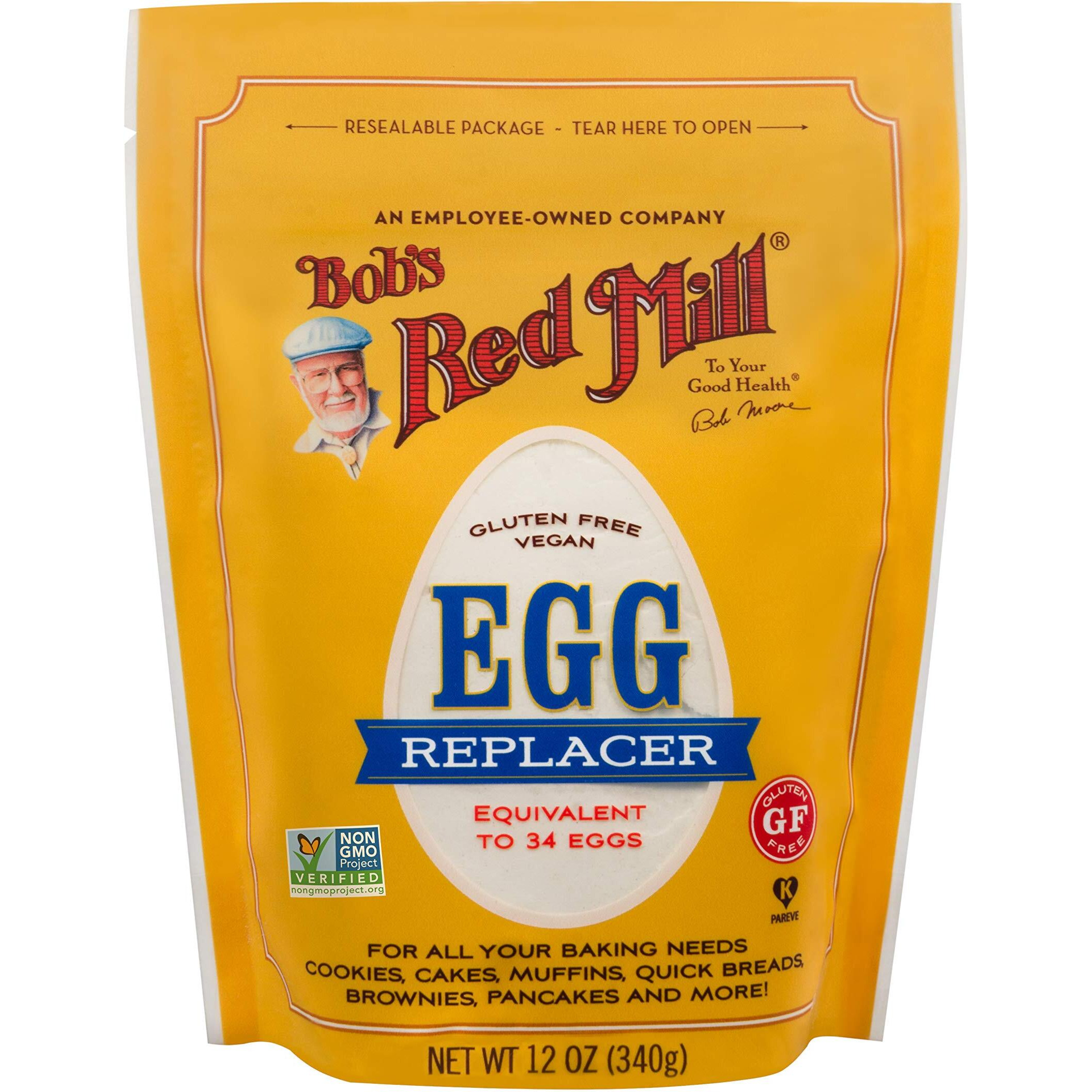 Bob's Red Mill Gf Egg Replacer, 12 Ounce Bag (Pack Of 5), Equals 34 Eggs/Bag, Gluten Free, Non-Gmo, Vegan, Paleo Friendly