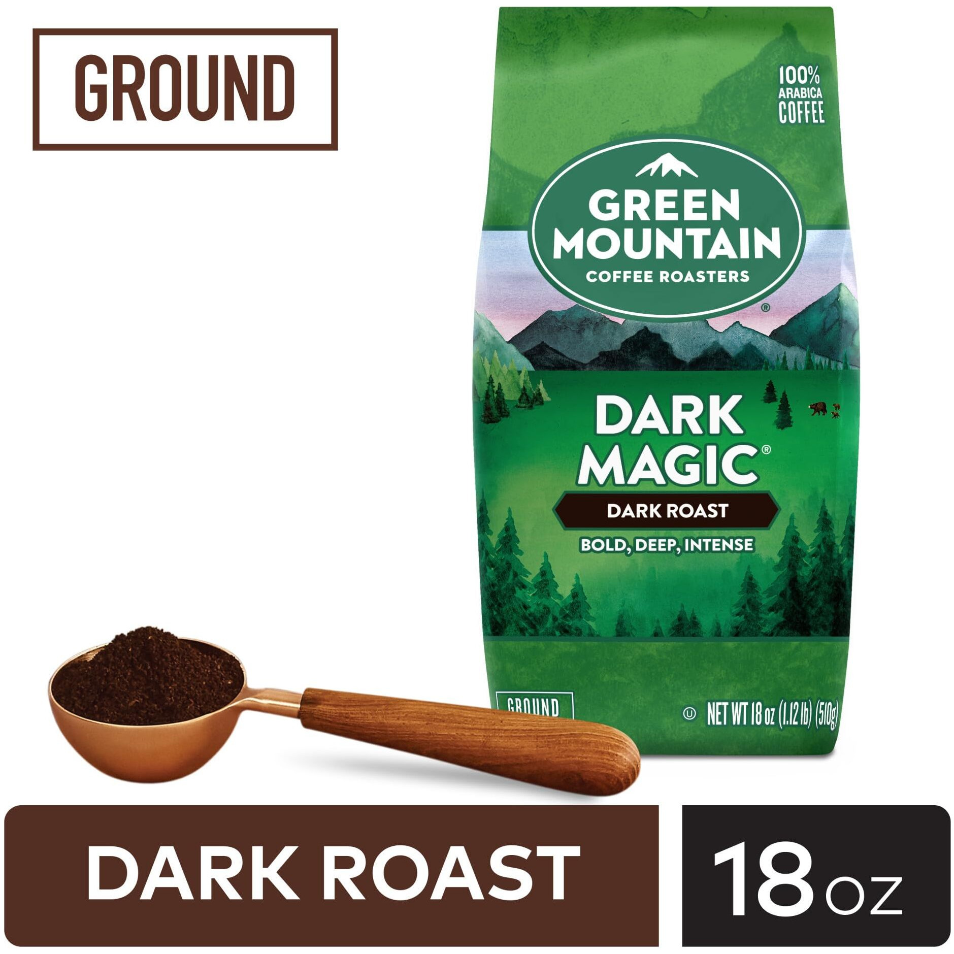 Green Mountain Coffee Roasters Dark Magic, Ground Coffee, Bagged 18 Oz