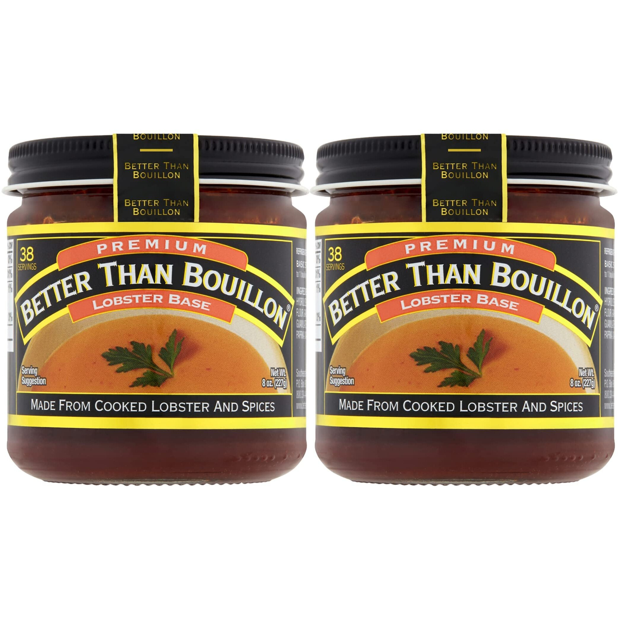 Better Than Bouillon Premium Lobster Base, Made From Select Cooked Lobster & Spices, Makes 9.5 Quarts Of Broth 38 Servings, 8 Ounce (Pack Of 2)