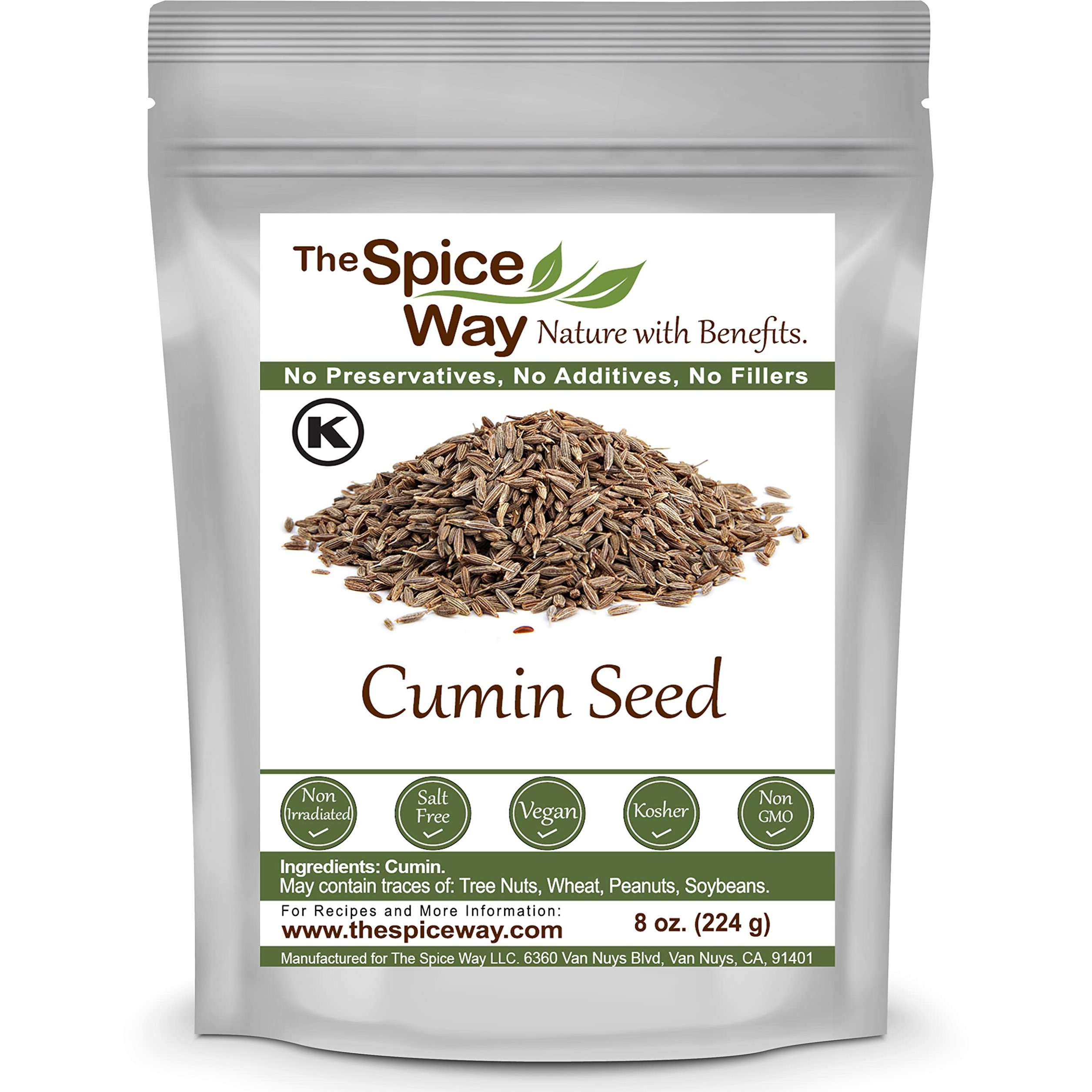 The Spice Way Cumin Seeds - Whole Cumin Seed 8 Oz Resealable Bag
