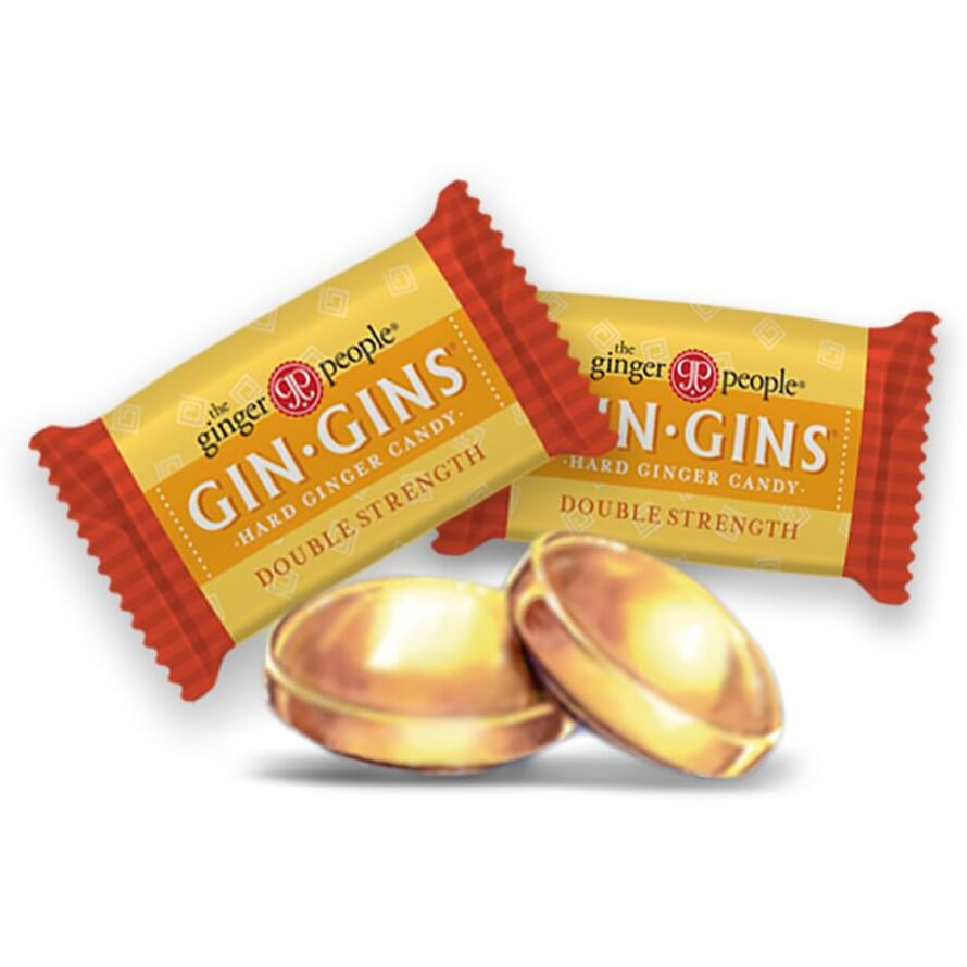 Gin Gins Double Strength Ginger Hard Candy - Natural Fresh Ginger Candy By The Ginger People - Individually Wrapped Healthy Candy - Double Strength Flavor - 3Oz Bag - Pack Of 12