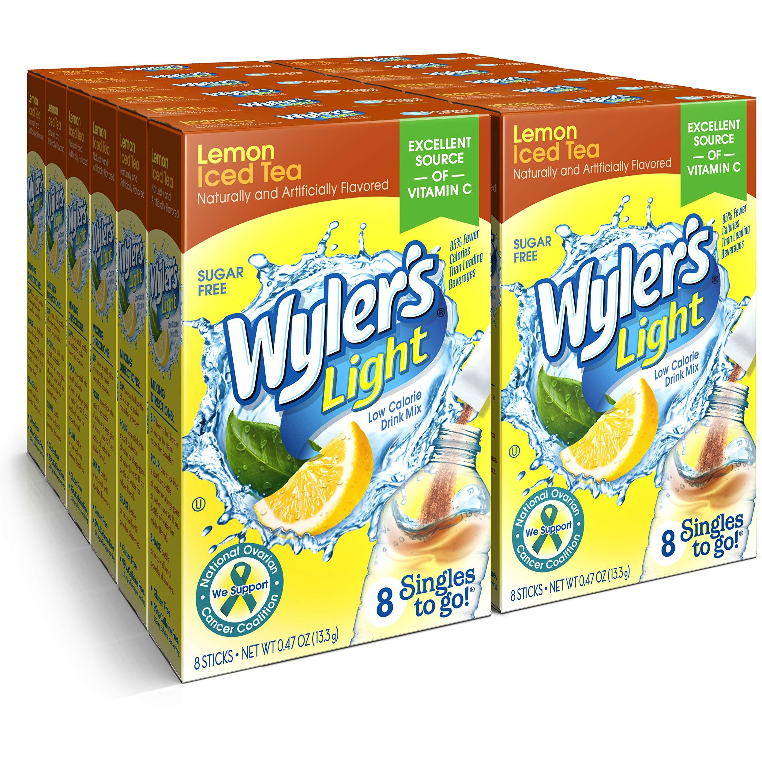 Wyler's Light Singles To Go Powder Packets, Water Drink Mix, Lemon Iced Tea, 96 Single Servings (Pack Of 12)