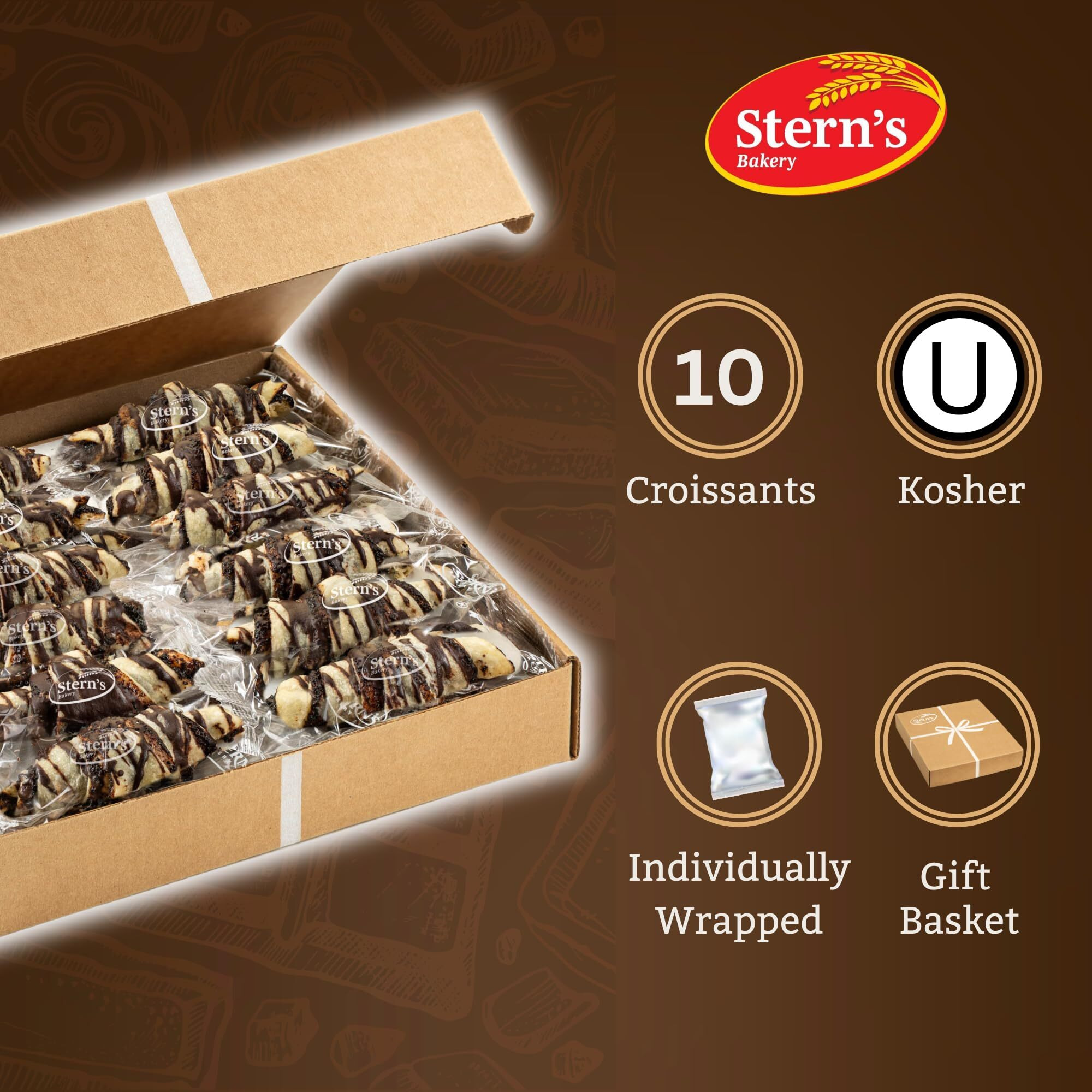 Diabetic Sugar Free Cookies By Sterns Bakery | [10 Count] Low Calorie Cookies Individually Wrapped | Sugar-Free Chocolate Pastries | Baked Fresh Daily & Scrumptious | Diabetic Friendly Snack For Mom, Dad, Colleague, Friend