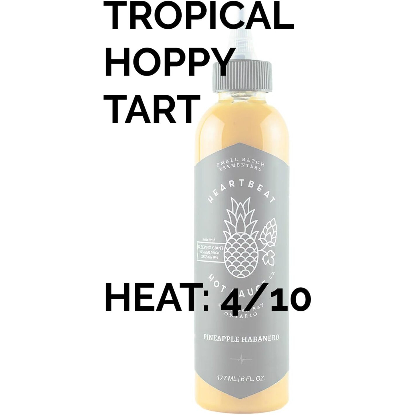 Heartbeat Hot Sauce Co. - Pineapple Habanero, 6 Oz- Small Batch & Handmade, Vegan, Preservative Free, Featured On Hot Ones, 1 Pack