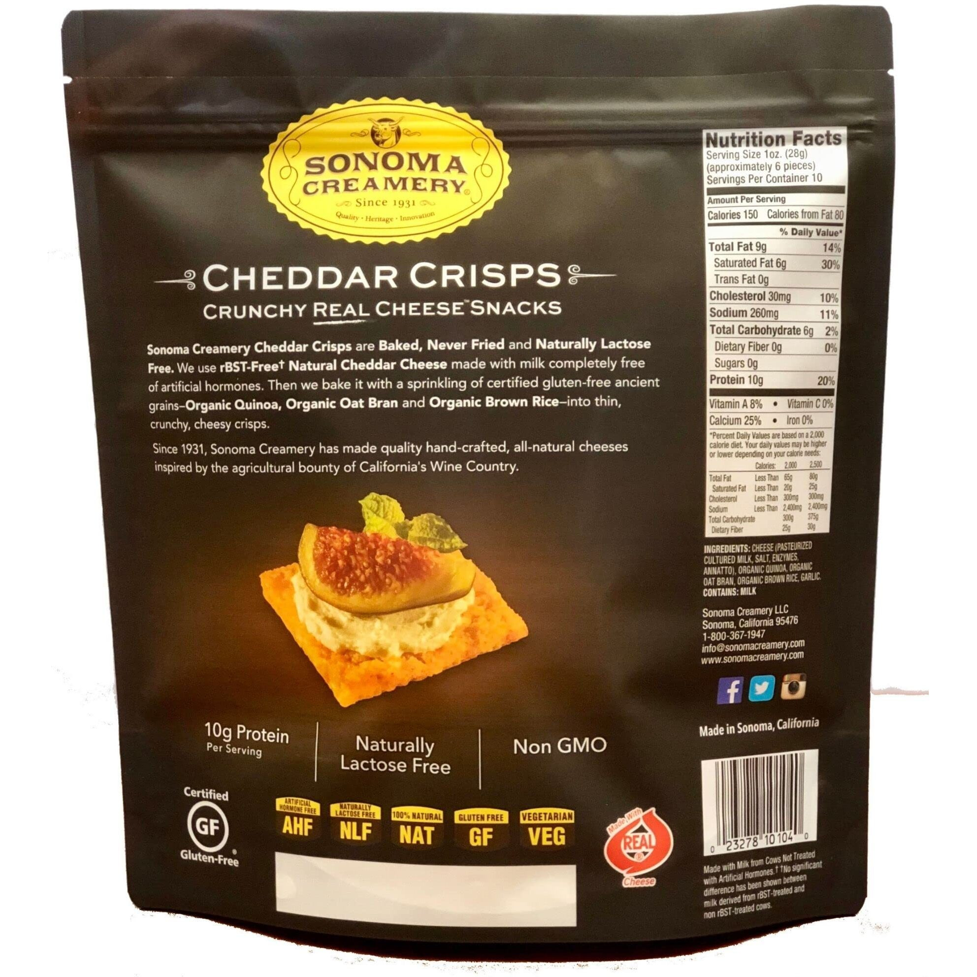 Sonoma Creamery - Cheese Crisps, Cheddar, 10 Oz (3 Count) | High Protein | Low Carb | Gluten Free | Keto-Friendly