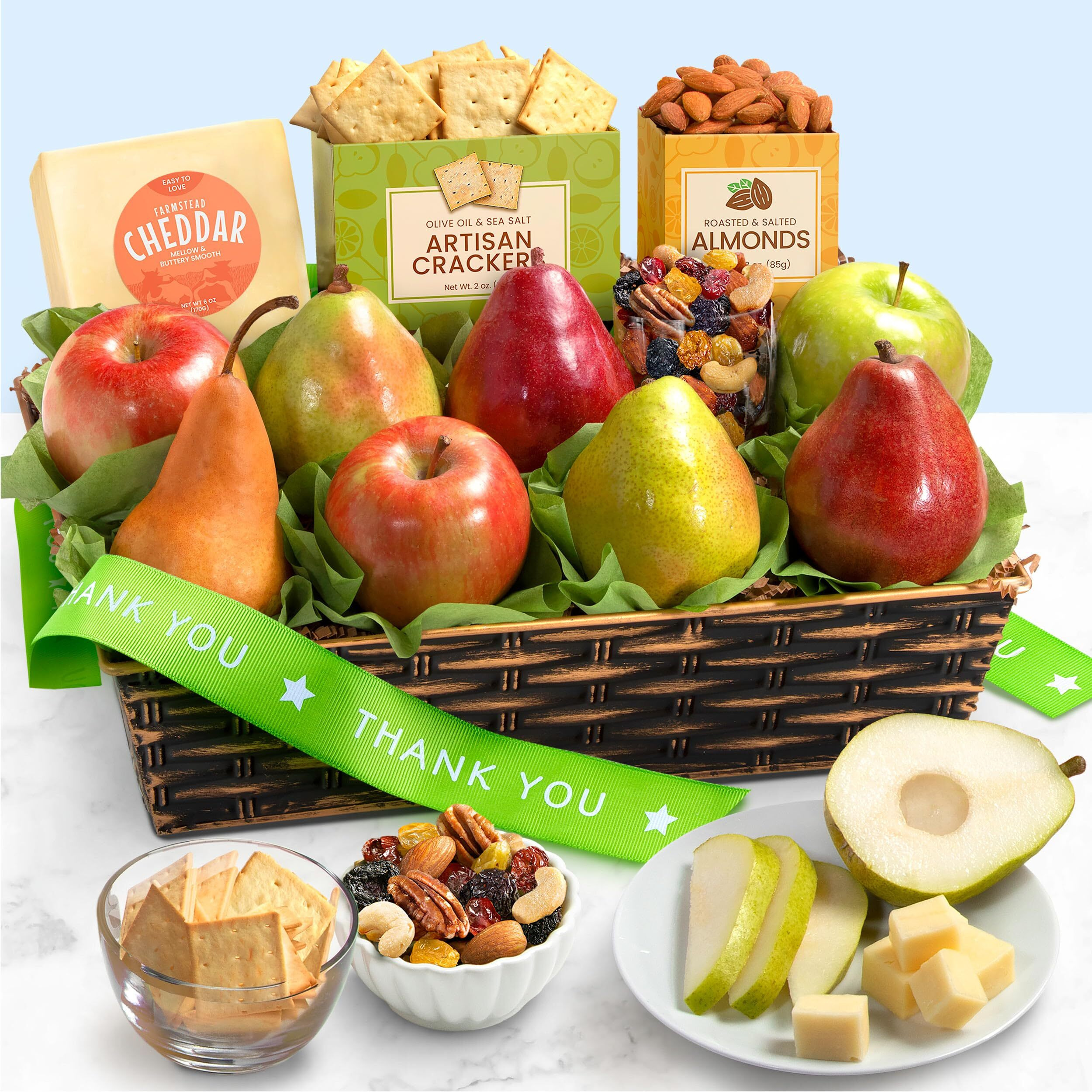 Golden State Fruit Thank You Fruit Basket With Cheese And Nuts