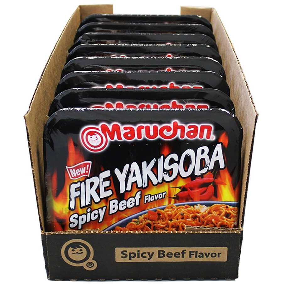Maruchan Yakisoba Fire Spicy Beef Flavor, 3.99 Ounce (Pack Of 8)