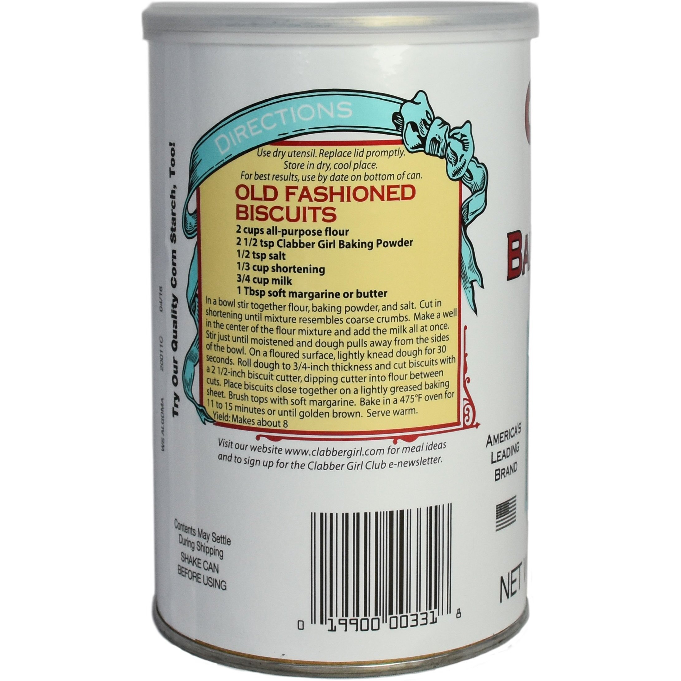 Clabber Girl Double Acting Baking Powder, 22 Ounce (Pack Of 12)