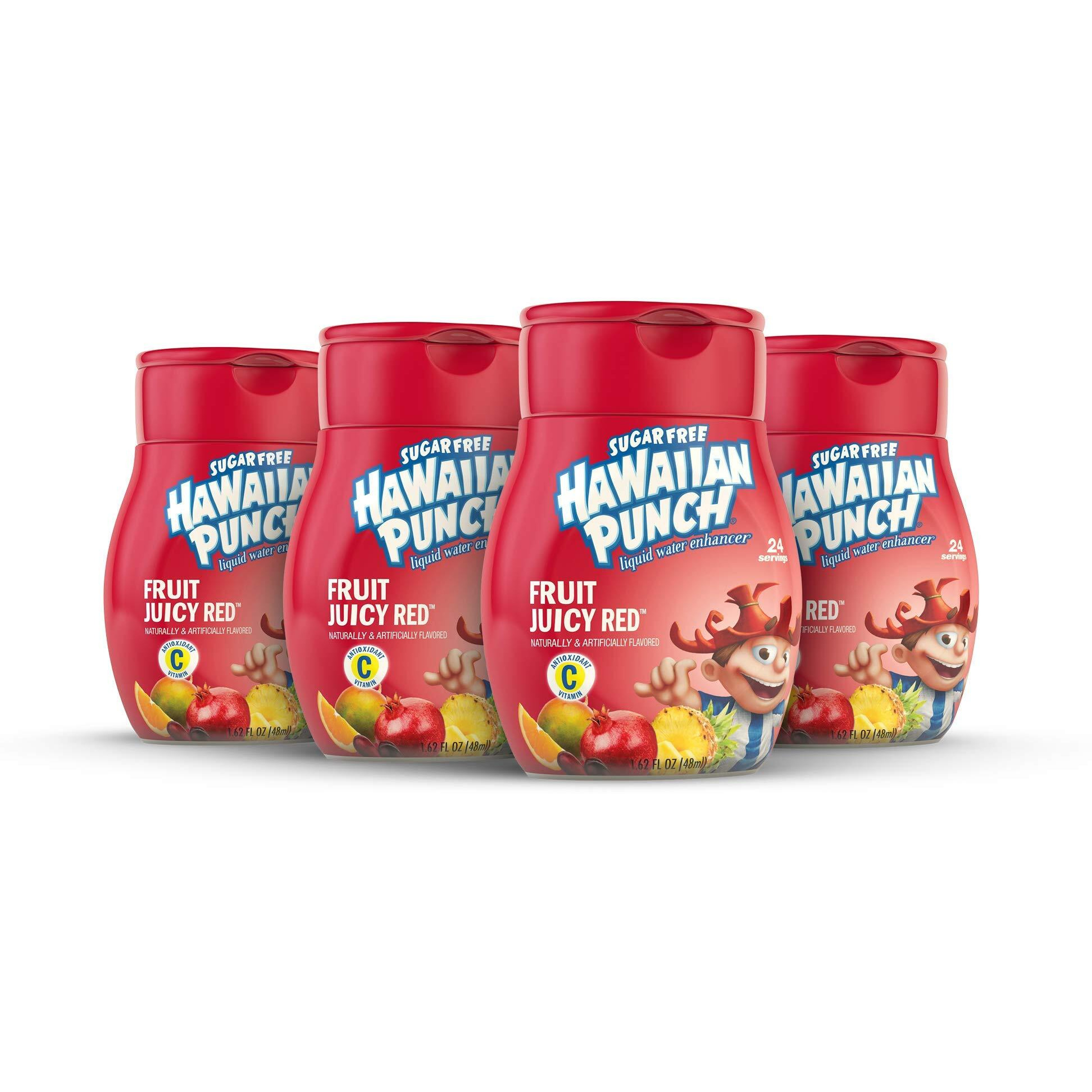Hawaiian Punch, Fruit Juicy Red, Liquid Water Enhancer - New, Better Taste (4 Bottles, Makes 96 Flavored Water Drinks) - Sugar Free, Zero Calorie