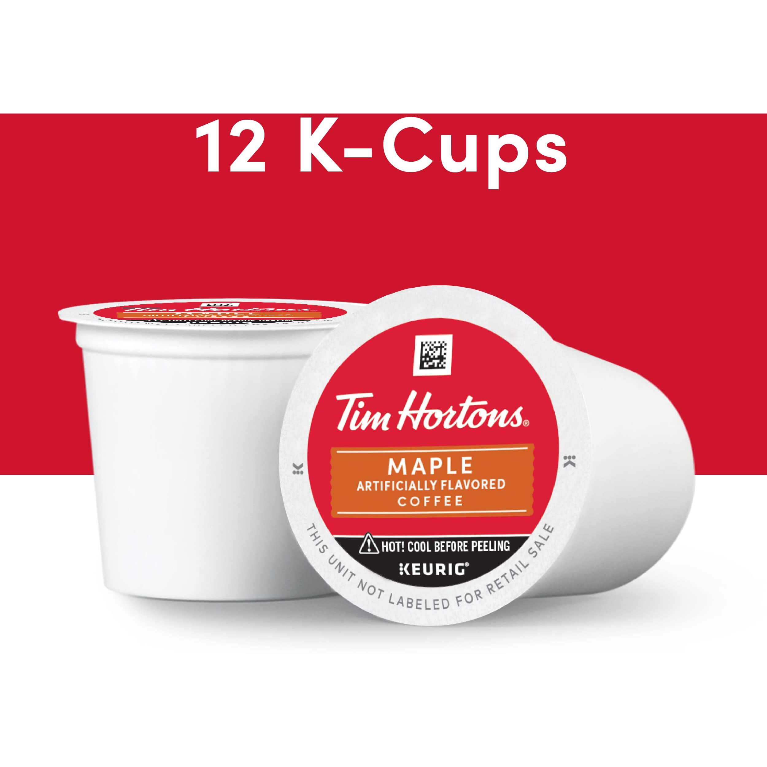 Tim Hortons Maple Flavored Coffee, Single-Serve K-Cup Pods Compatible With Keurig Brewers, Red, 12 Count (Pack Of 1)