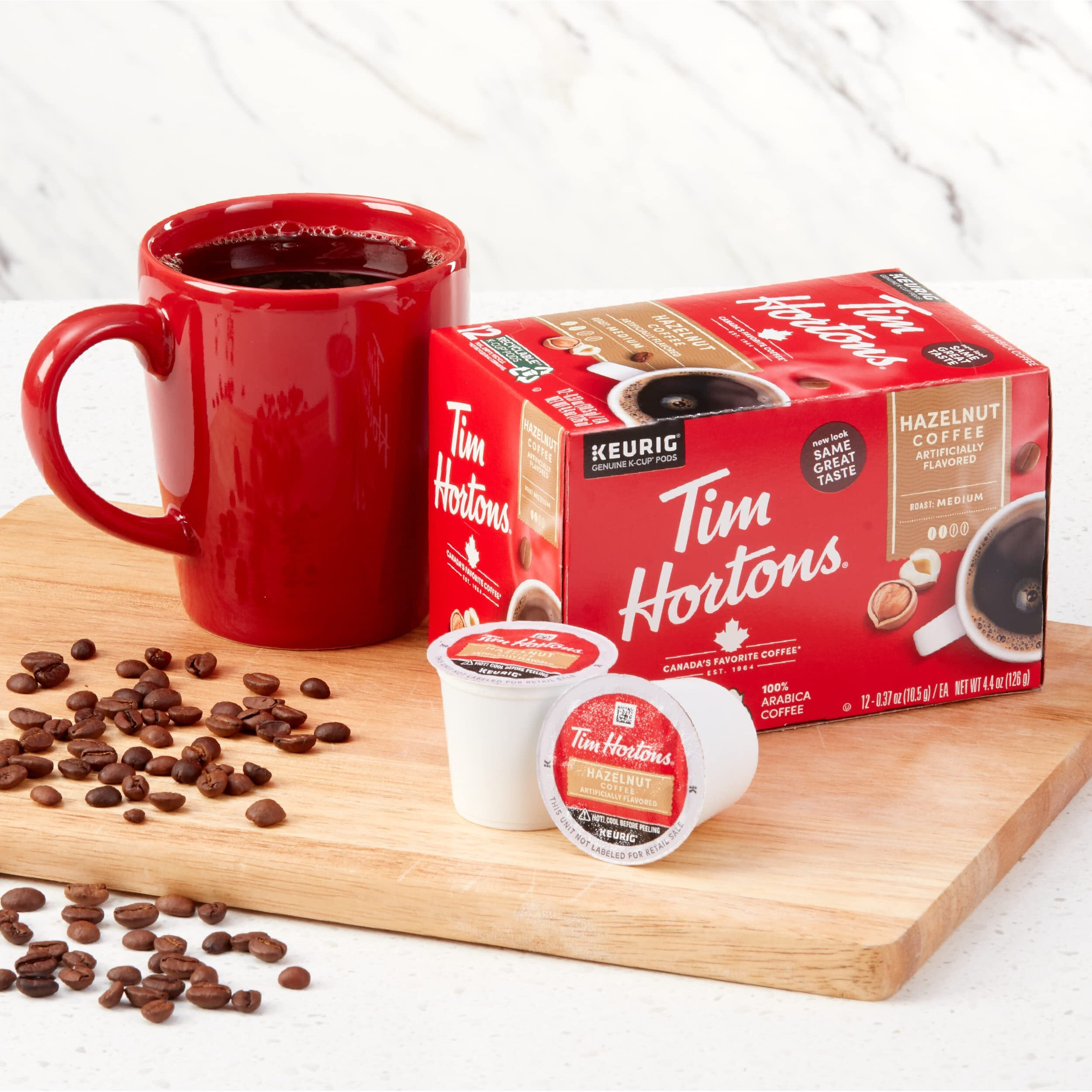 Tim Hortons Maple Flavored Coffee, Single-Serve K-Cup Pods Compatible With Keurig Brewers, Red, 12 Count (Pack Of 1)