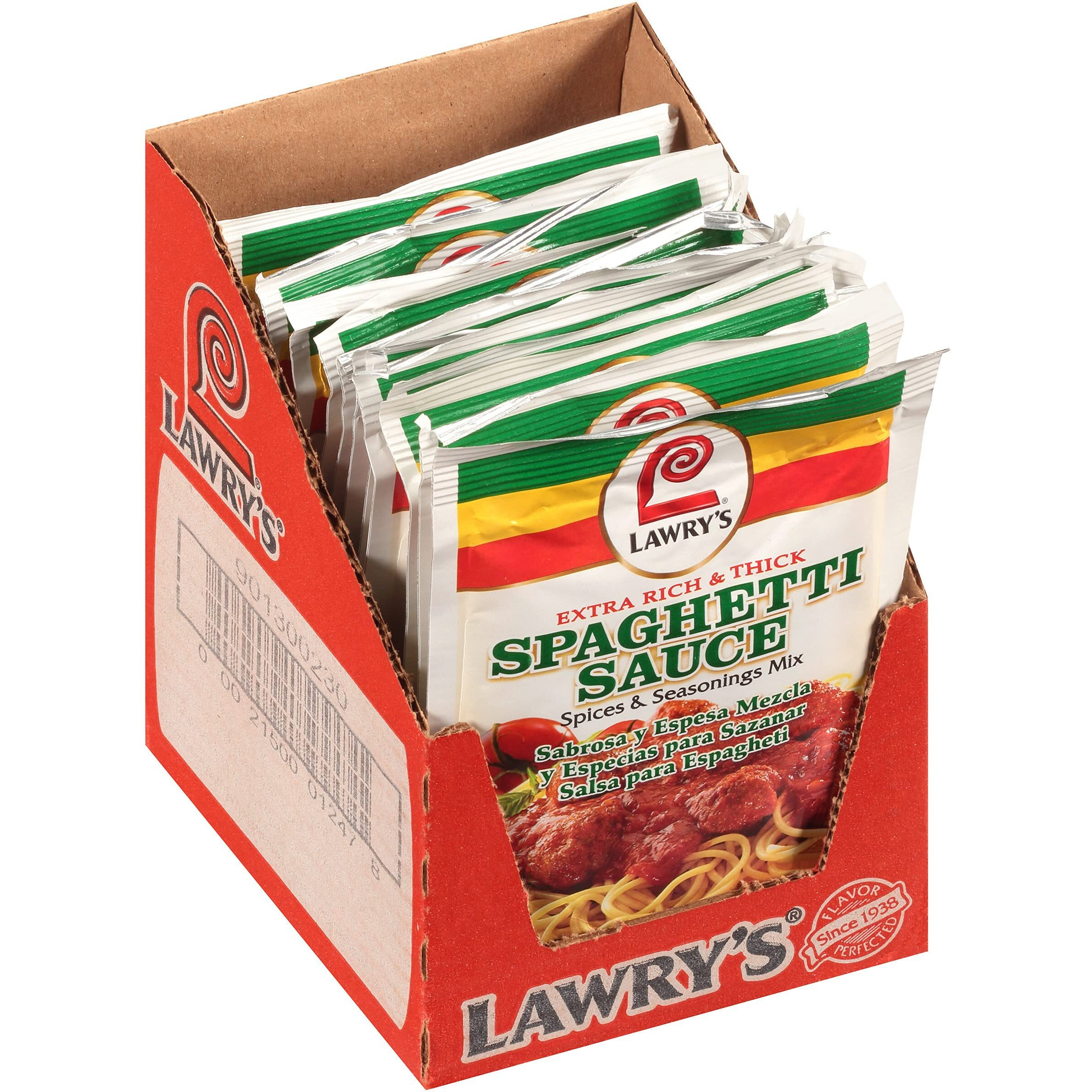 Lawry's Extra Rich & Thick Spaghetti Sauce Spices & Seasonings Mix, 1.42 Oz (Pack Of 12)