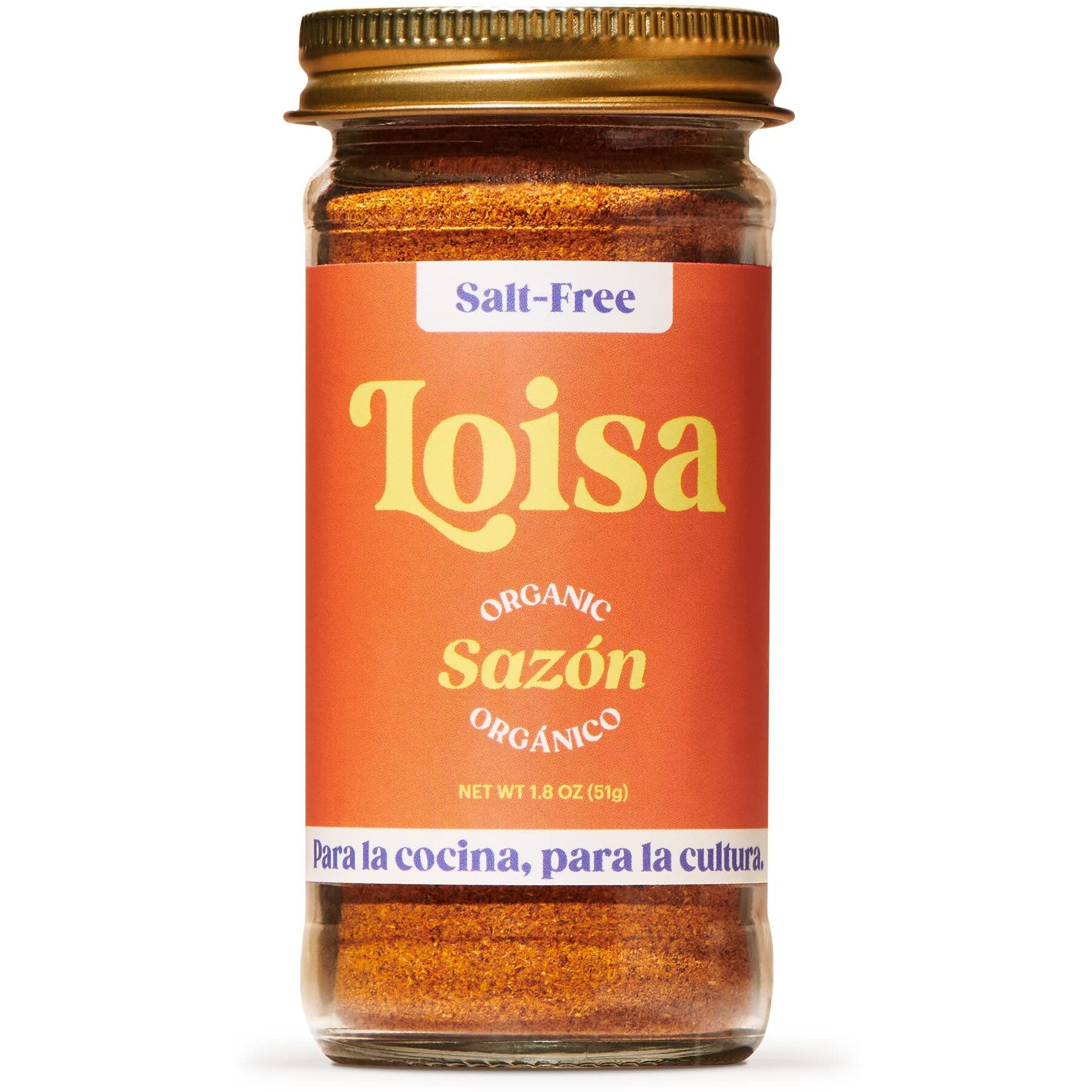 Loisa Salt-Free Saz  N Seasoning, Usda Organic, Non-Gmo, No-Msg, No Preservatives, No Artificial Coloring, No Artificial Flavors, Pure Latin Flavor, 1.8 Oz, Pack Of 1