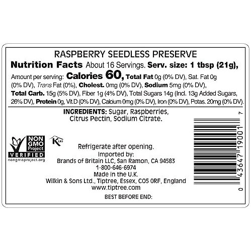 Tiptree Raspberry Seedless Preserve, 12 Ounce Jar