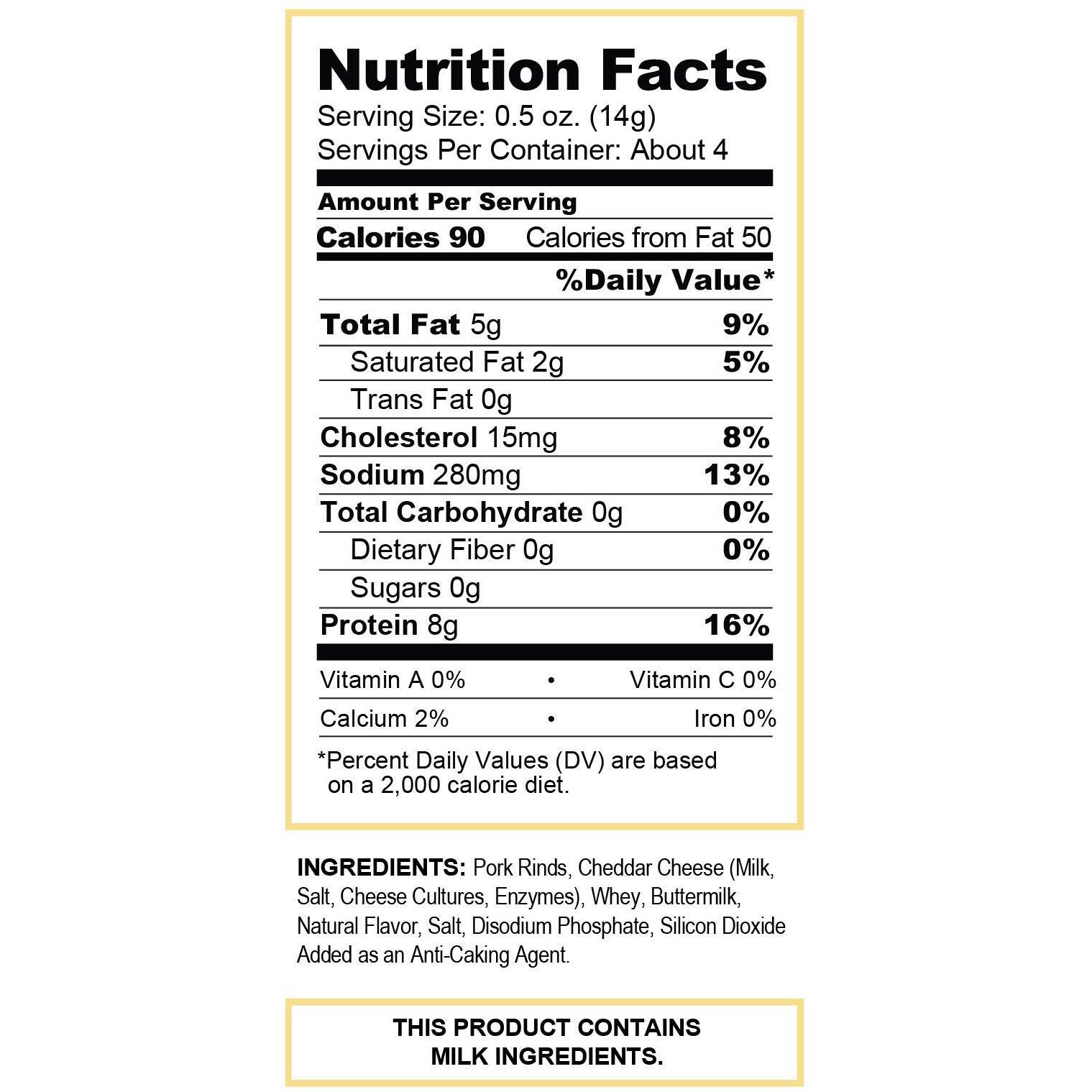 Pork King Good Pork Rinds (Chicharrones) (White Cheddar, 4 Pack)