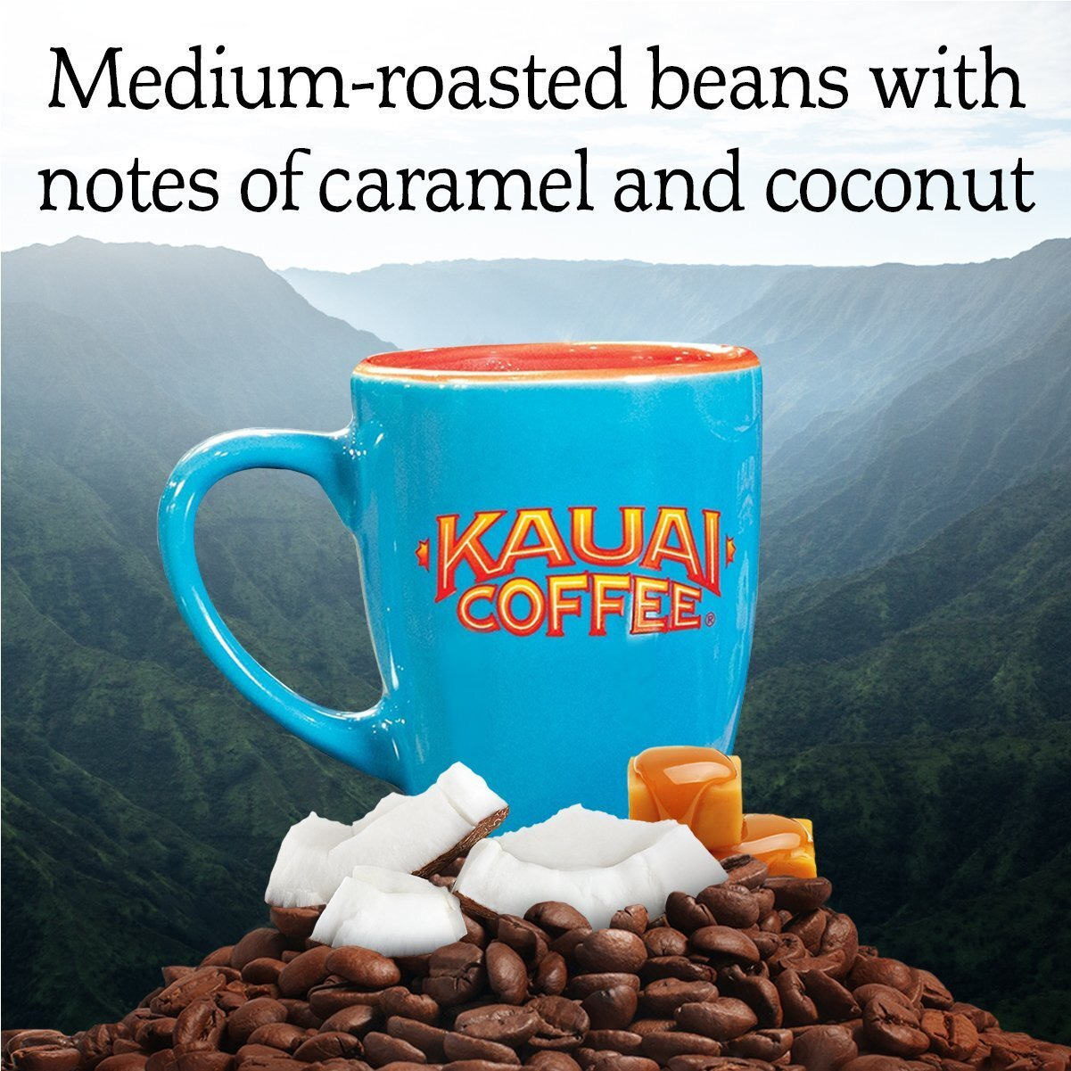 Kauai Coffee Koloa Estate Medium Roast - Coconut Caramel Crunch, 24 Oz Package