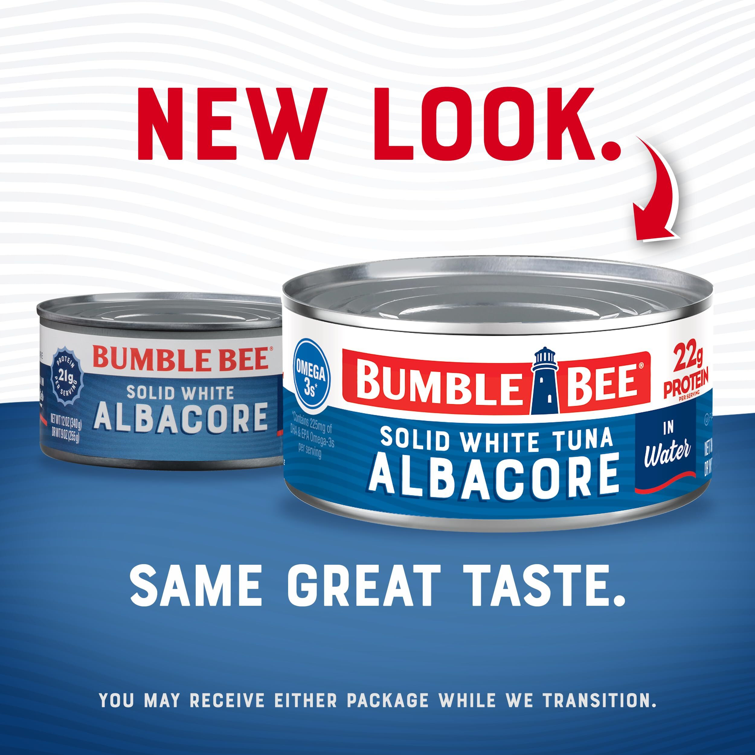 Bumble Bee Solid White Albacore Tuna In Water, 12 Oz Can (Pack Of 12) - Wild Caught Tuna - 22G Protein Per Serving, High In Omega-3S - Non-Gmo Project Verified, Gluten Free, Kosher
