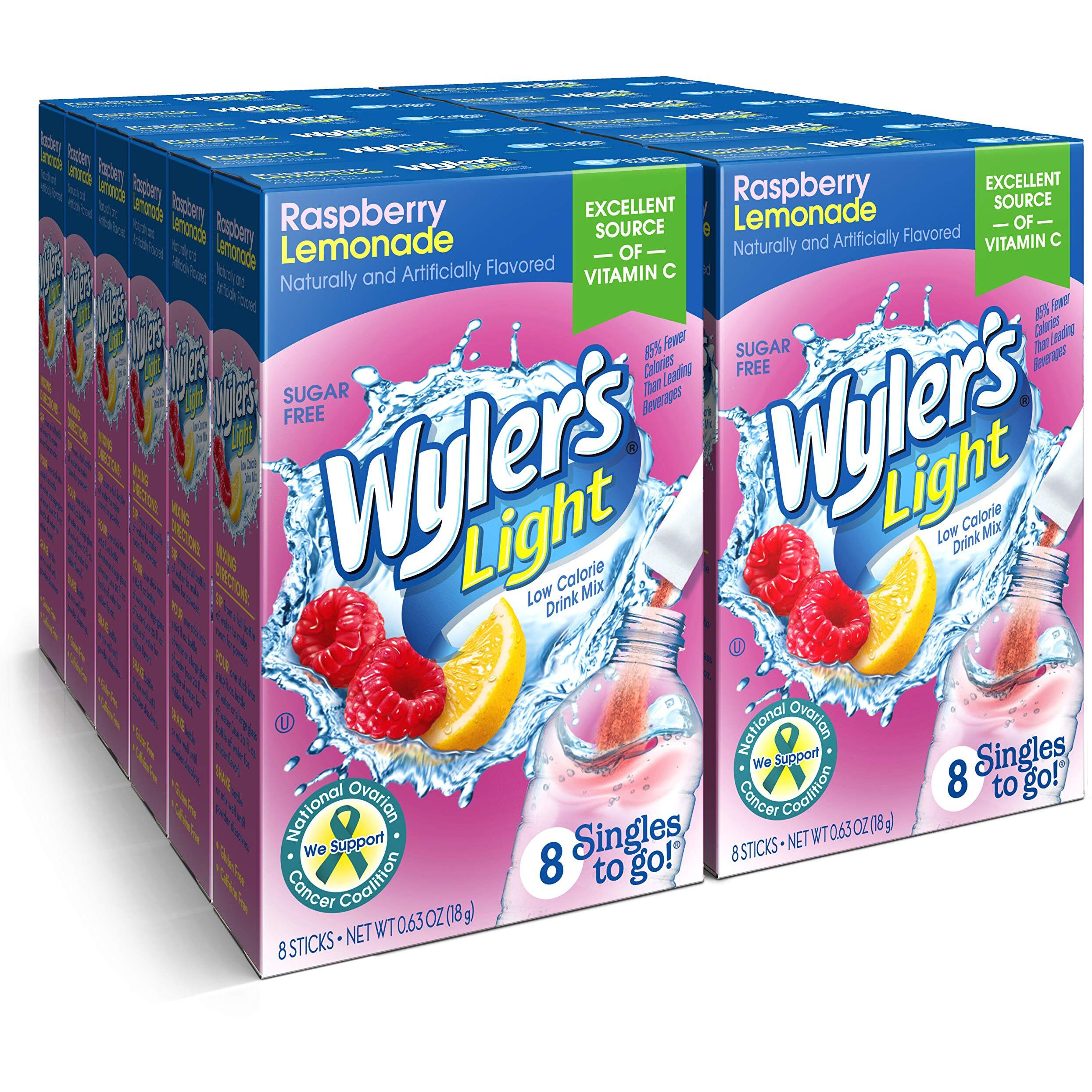 Wyler's Light Singles To Go Powder Packets, Water Drink Mix, Raspberry Lemonade, 96 Single Servings (Pack Of 12)