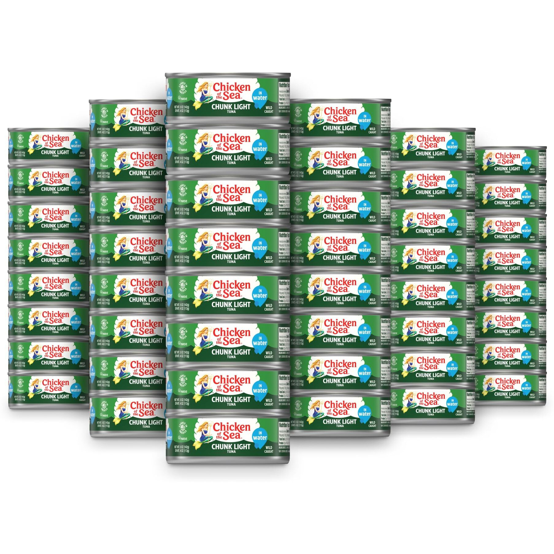 Chicken Of The Sea Chunk Light Tuna In Water, Wild Caught Tuna, 5-Ounce Can (Pack Of 48)