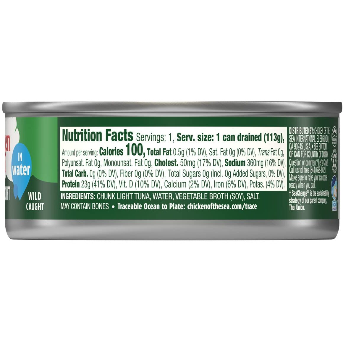 Chicken Of The Sea Chunk Light Tuna In Water, Wild Caught Tuna, 5-Ounce Can (Pack Of 48)