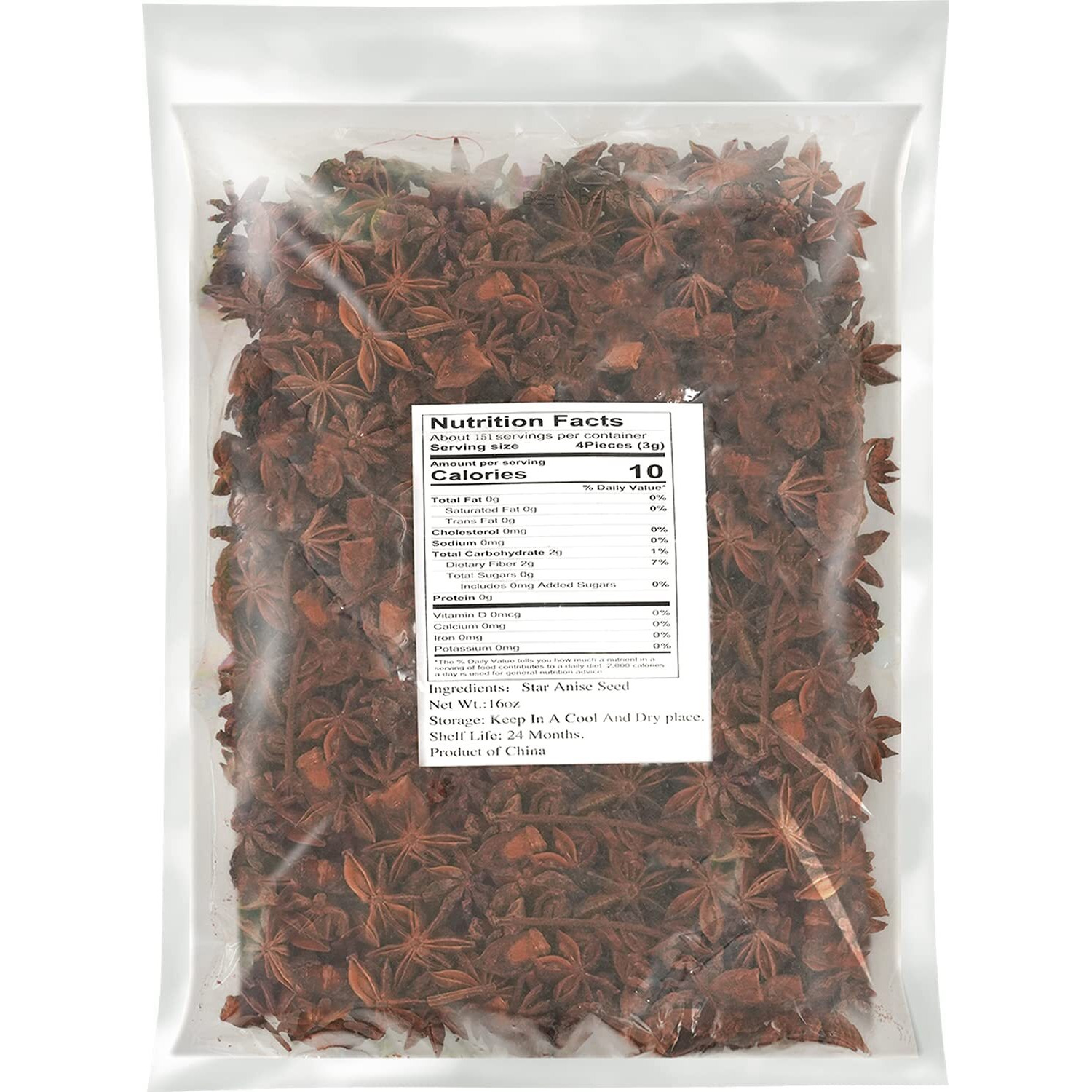 Soeos Star Anise Seeds 16 Ounce (1 Lb), Whole Chinese Star Anise Seed, Fresh And Pure Star Anise Pod, Non-Gmo, Star Anise Spice For Desserts And Wines