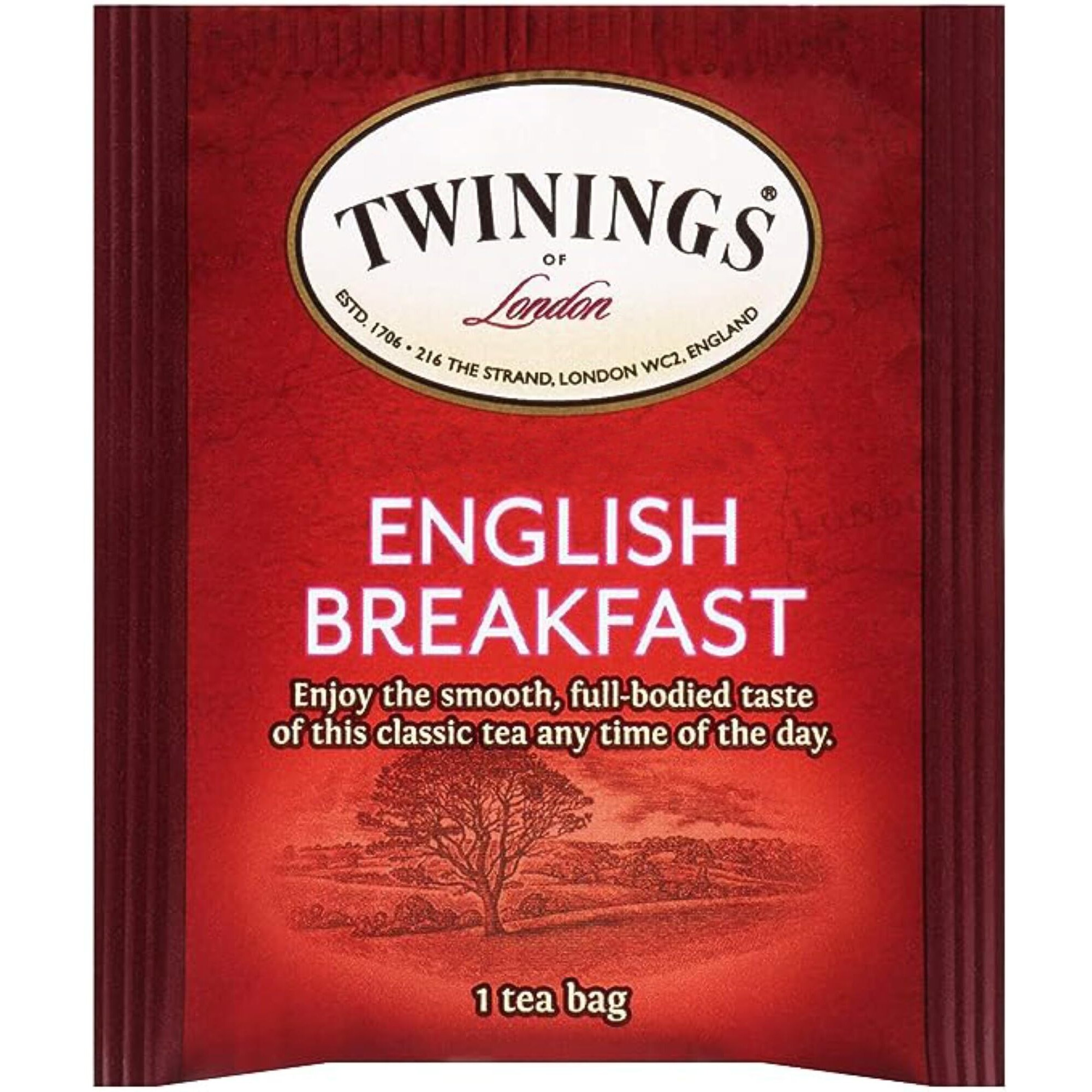 Twinings English Breakfast Individually Wrapped Tea Bags, 25 Count (Pack Of 6), Caffeinated, Flavourful, Robust Black Tea, Enjoy Hot Or Iced