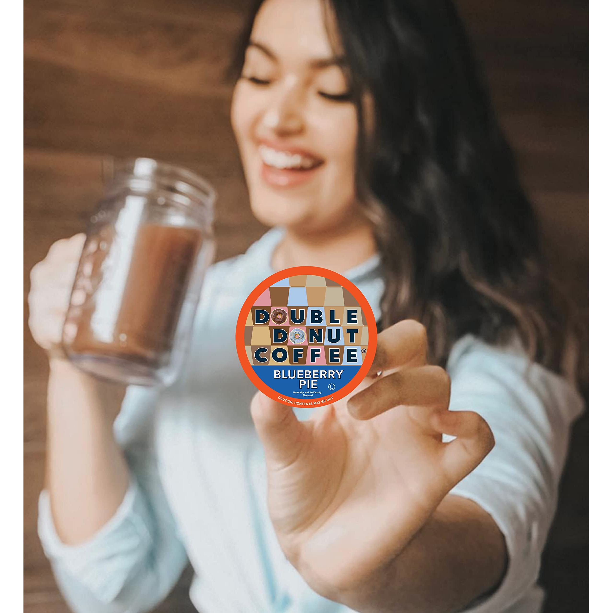 Double Donut Flavored Coffee Variety Pack, Flavored Coffee Pods, Including Hazelnut, Caramel, Chocolate Coffee & More, Single Serve Coffee For Keurig K Cups Machines, 24 Count